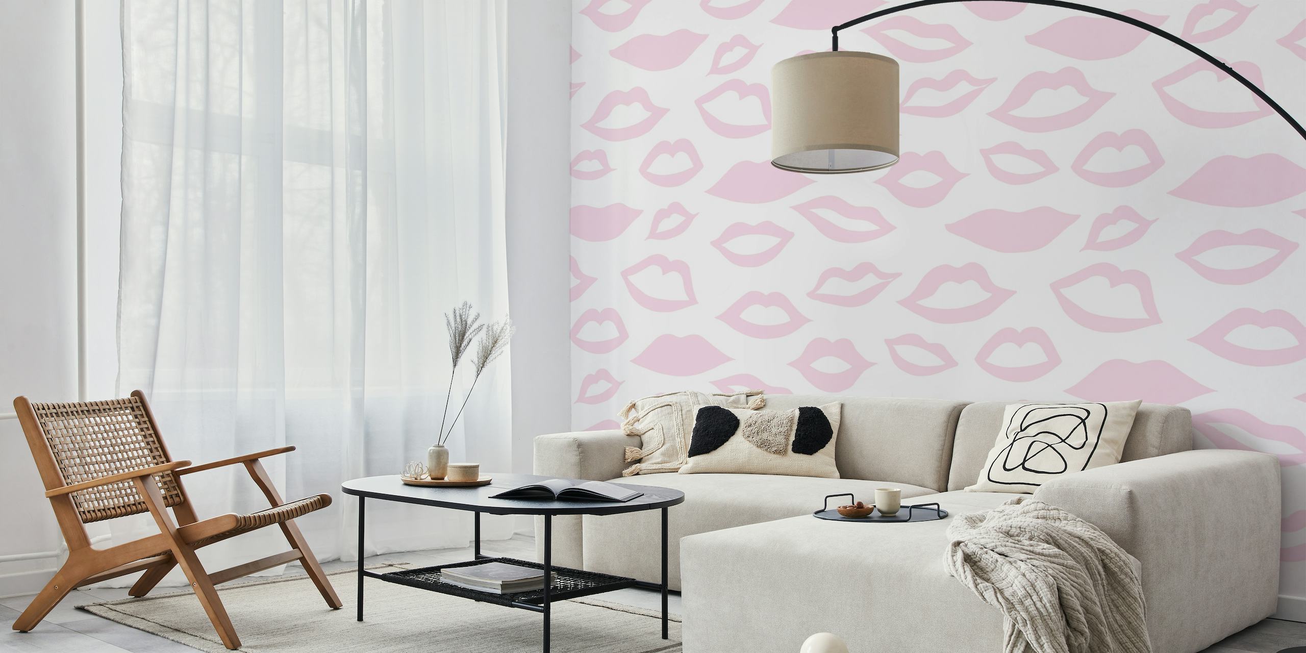 Blush Pink Lips Pattern 1 wallpaper