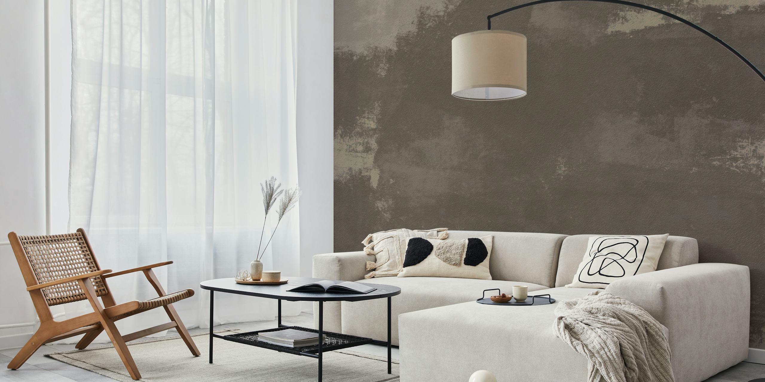 Papel pintado Brown Tempest en una habitación moderna