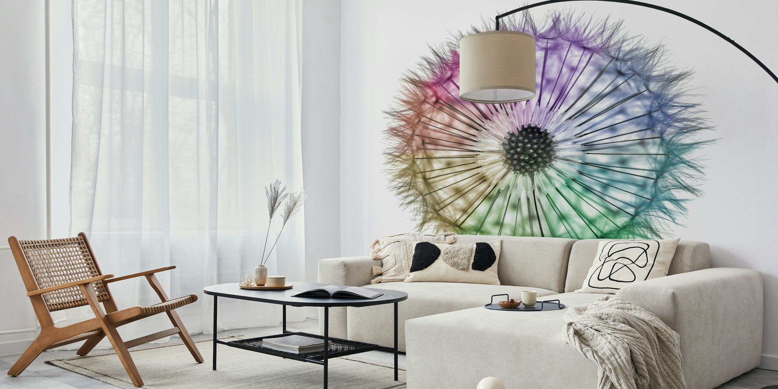 Whimsical Kaleidoscope-seinäpaperi esillä huoneessa