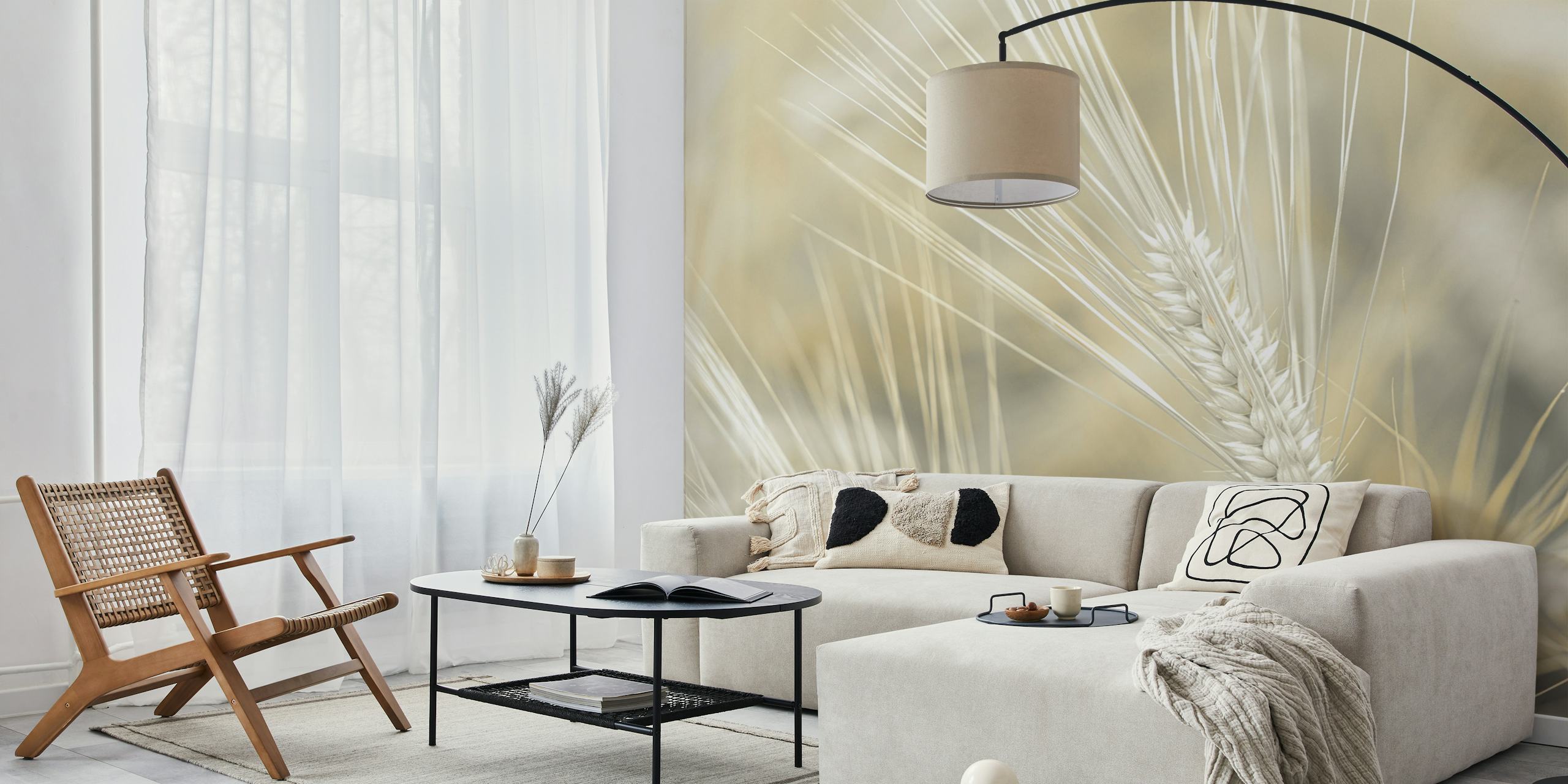 Wheat Wonders wallpaper displayed in a room