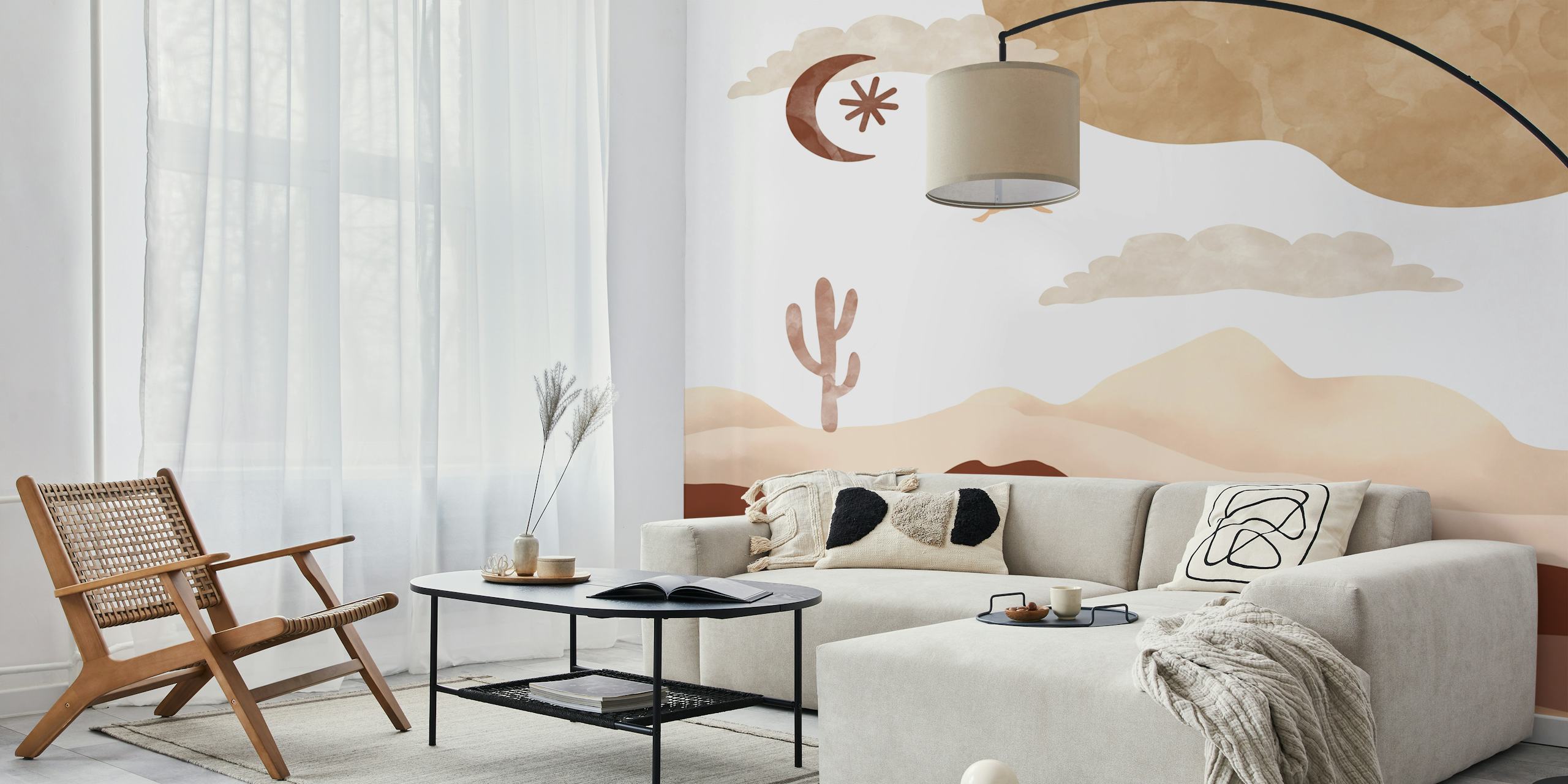 Simple desert landscape tapet i et rum
