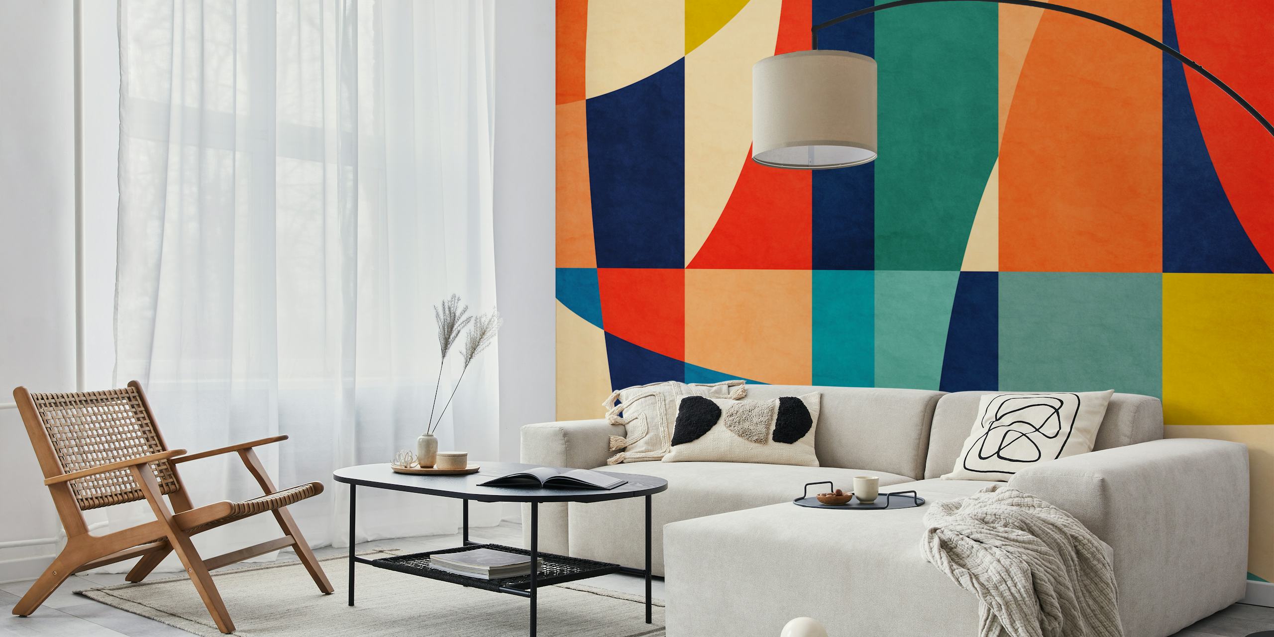 Bunte geometrische Muster Tapete in verschiedenen Farben