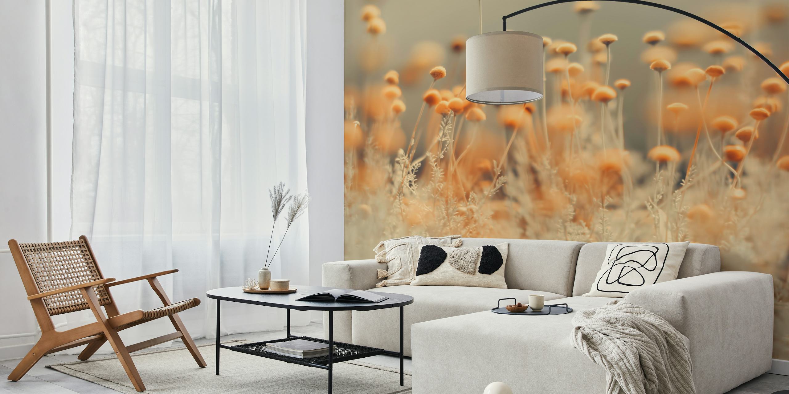 Κίτρινη Yellow Wildflowers ταπετσοποίηση σε ένα δωμάτιο