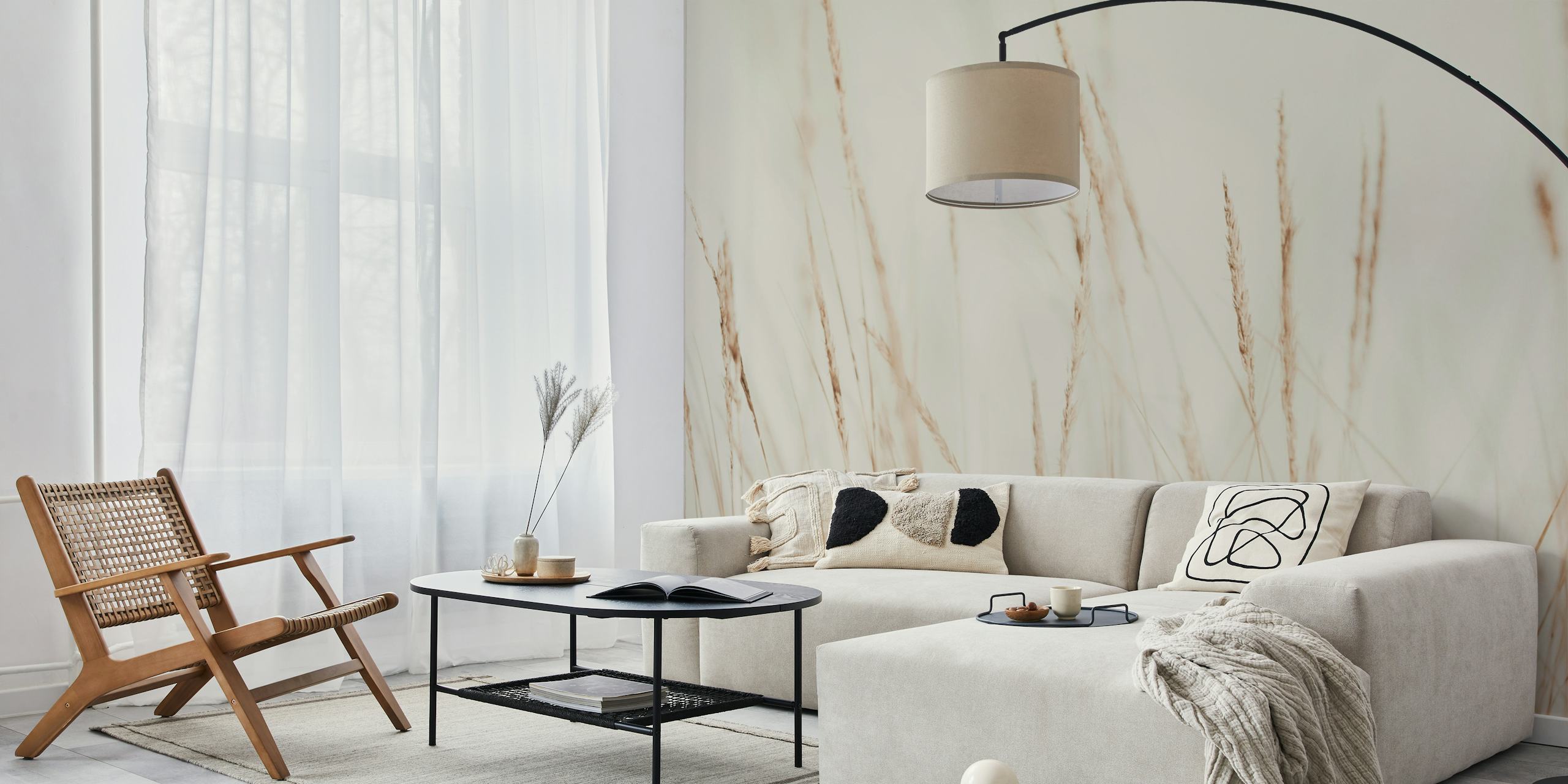 Ταπετσαρία Dune Grass Creme Beige Σε Ένα Δωμάτιο