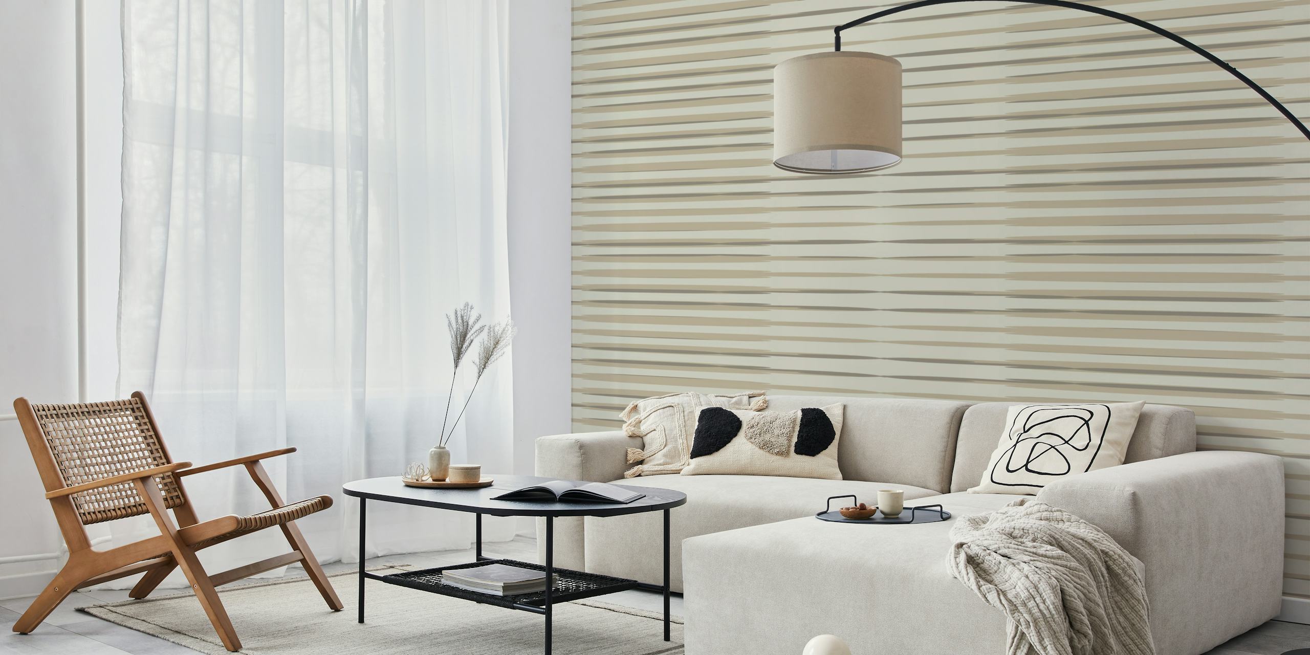 Papel pintado Japandi Minimalist 2 en una habitación