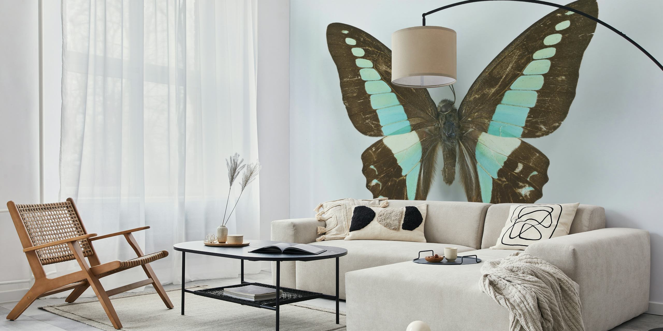 Vibrant Butterfly tapet i et indendørs miljø