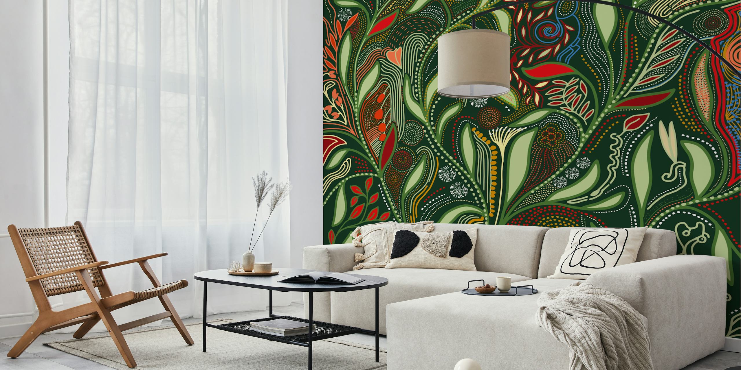 Ethereal Garden wallpaper displayed in a room