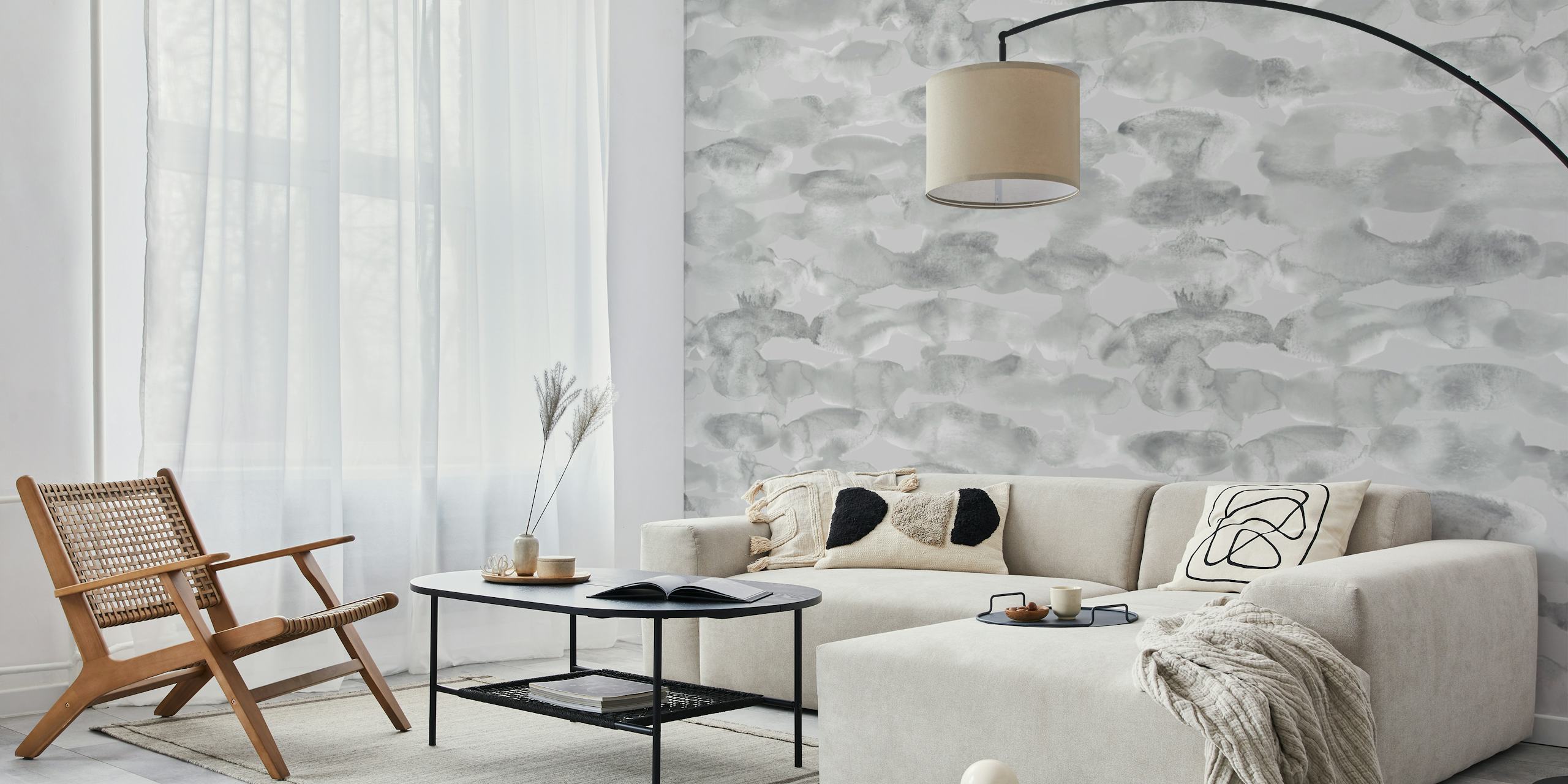 Grey watercolor abstract textured wallpaper