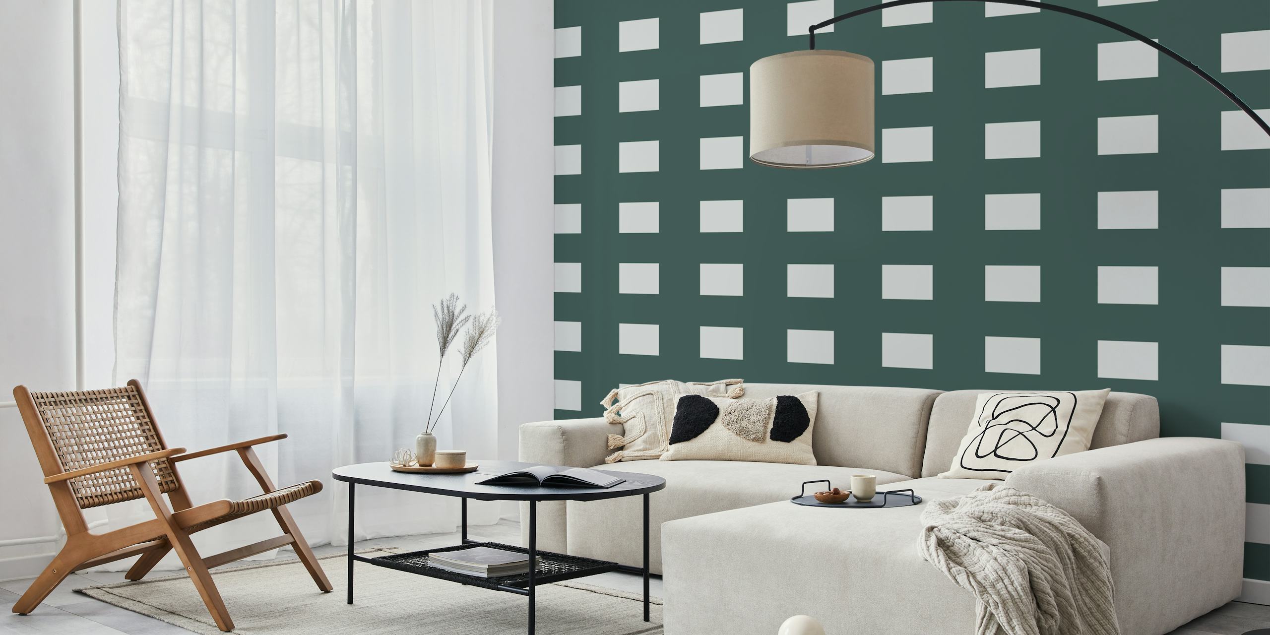 Trendy stripes wallpaper in a modern room