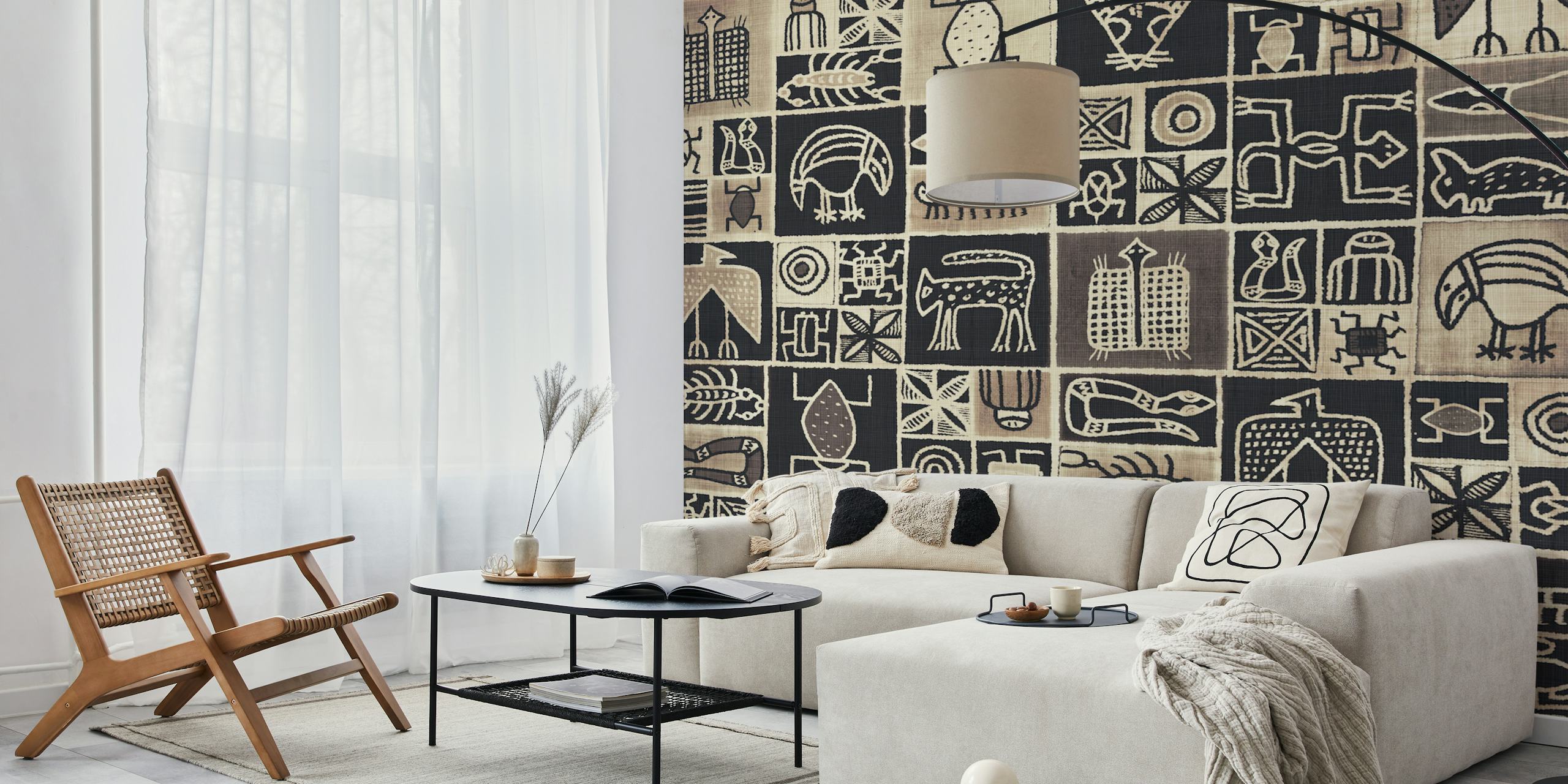 Desert Animals wallpaper displayed in a room