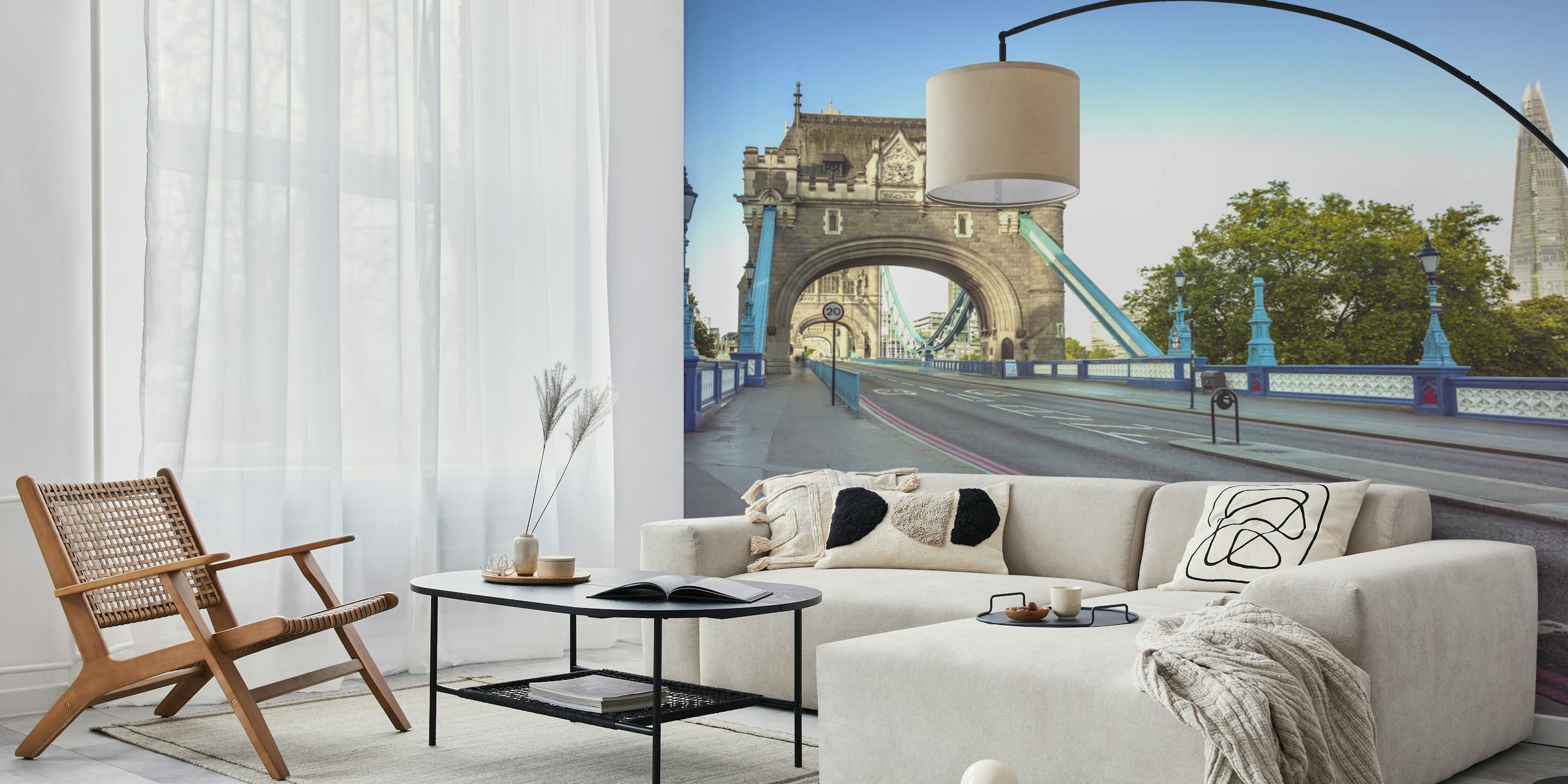 Papel pintado London Landmarks en una habitación