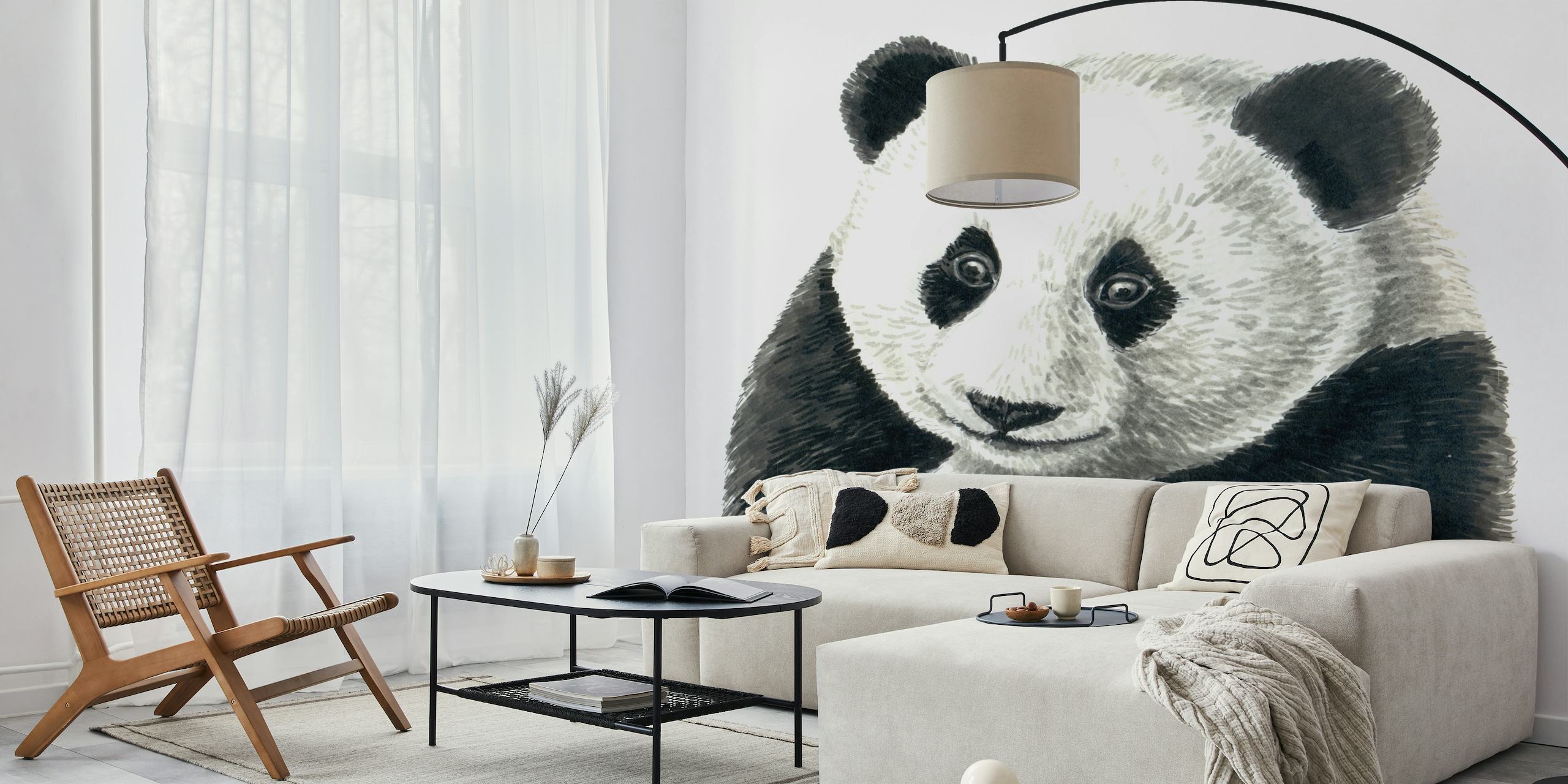 Panda bear portrait behang