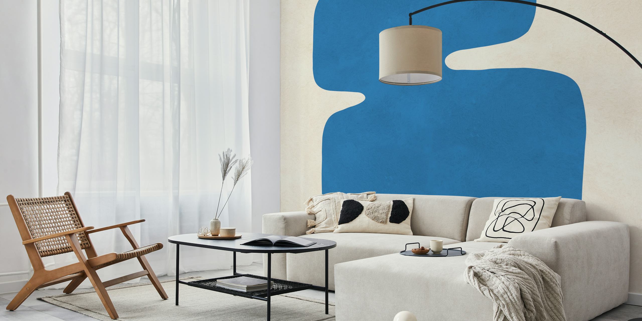 Geometric modern art tapet i et rum