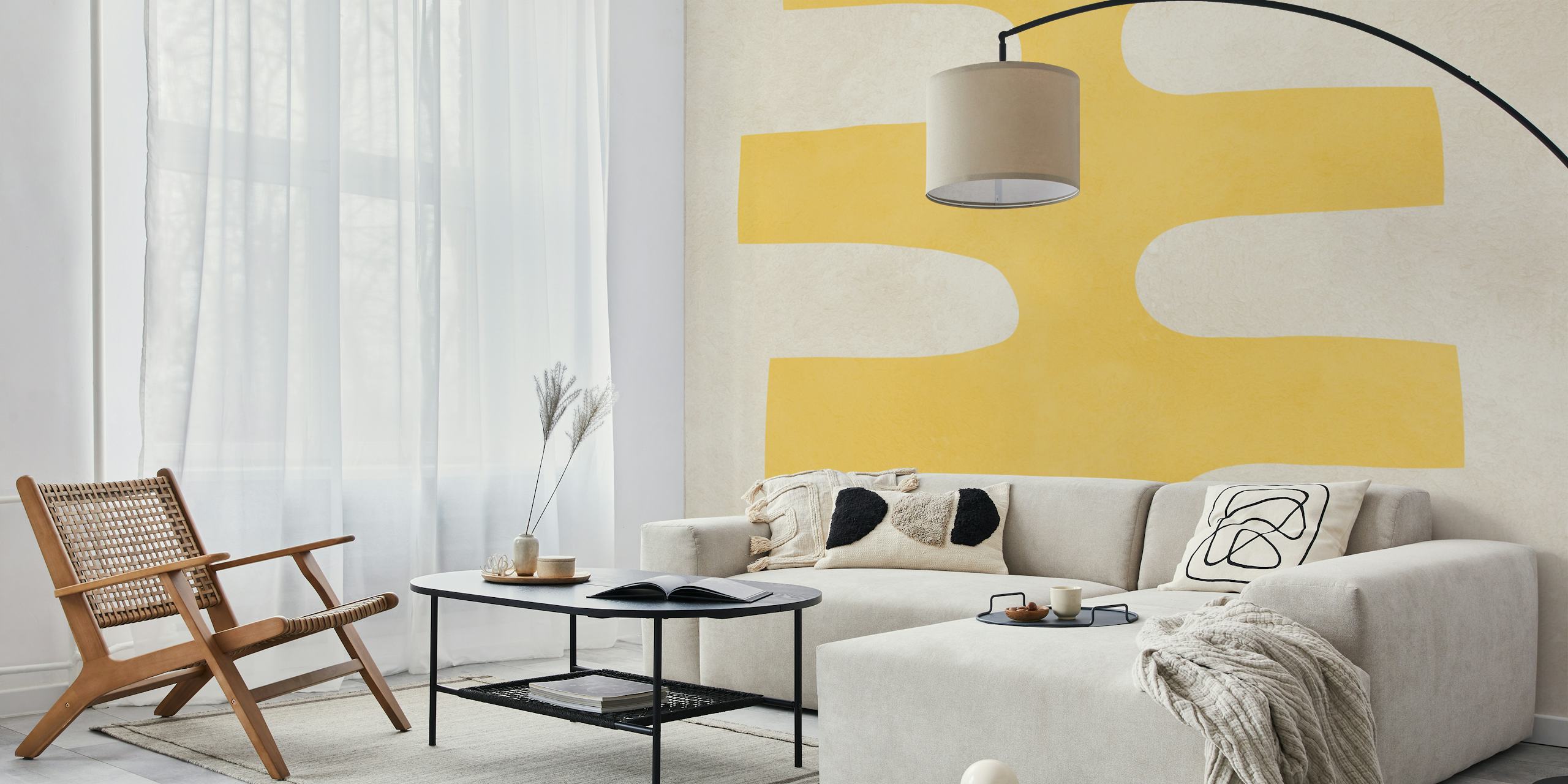 Papel de parede Geometric modern art em um quarto