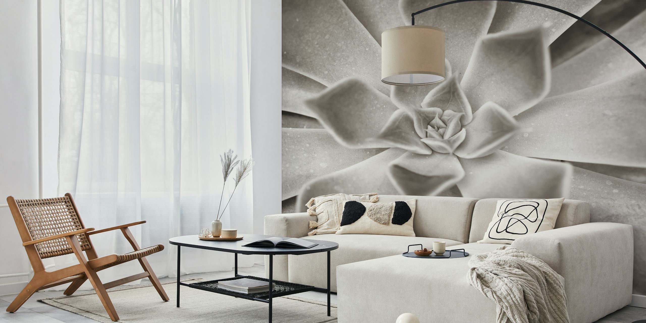 Diseño de papel tapiz Succulent Sensation en una habitación