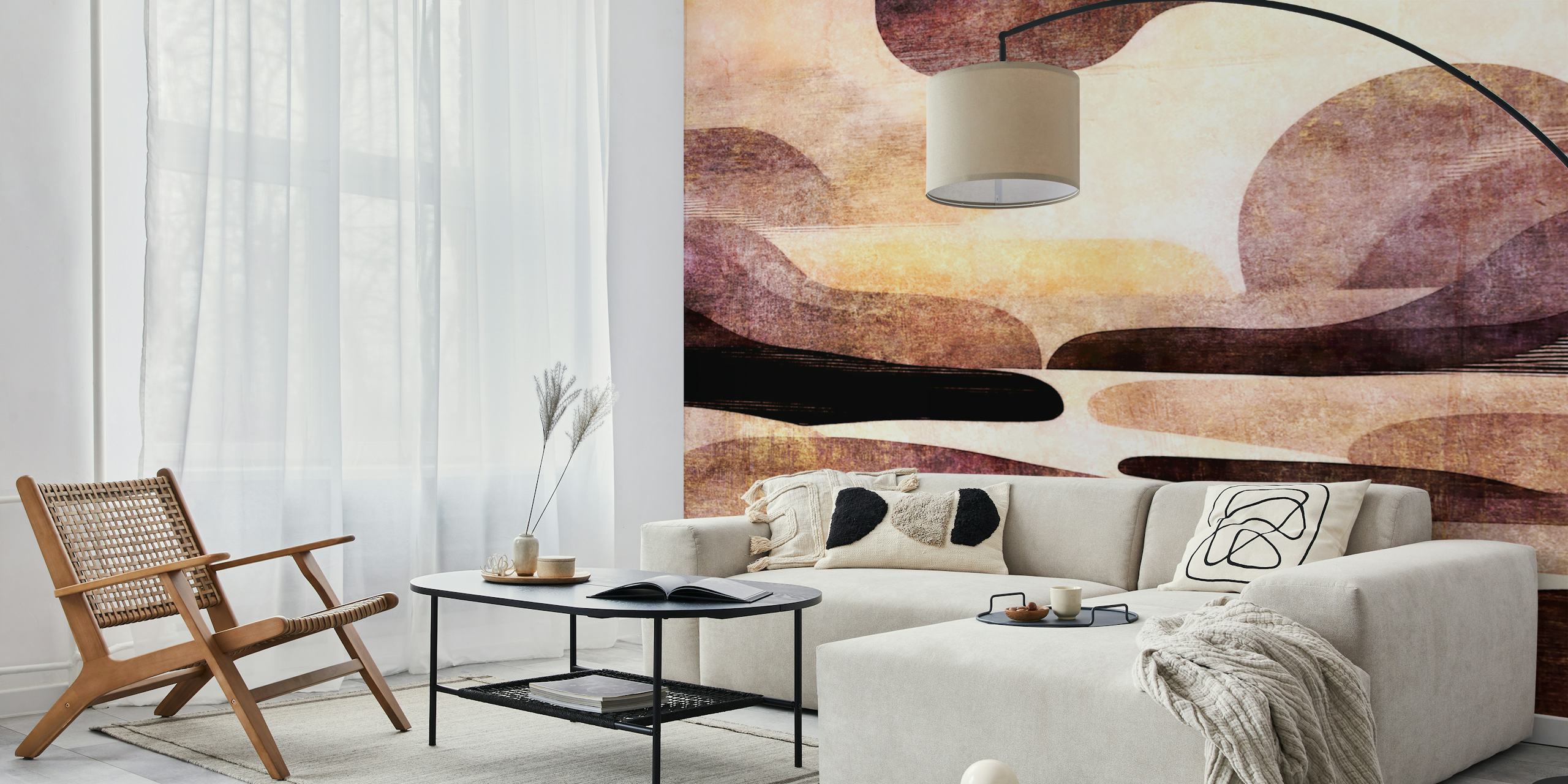 Earthy Tones Textured tapet i et rum