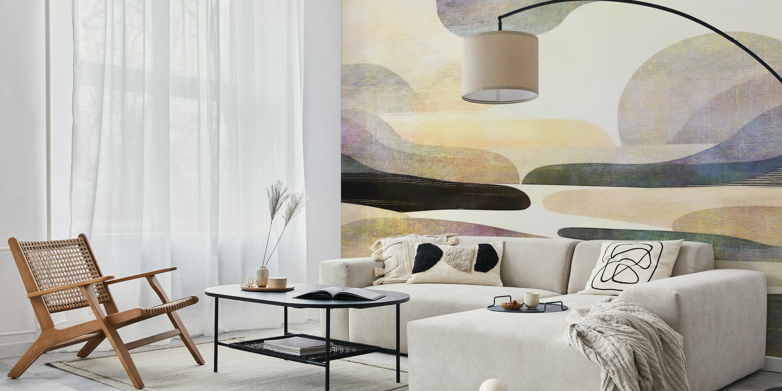 Abstract Serenity Hues wallpaper in a room