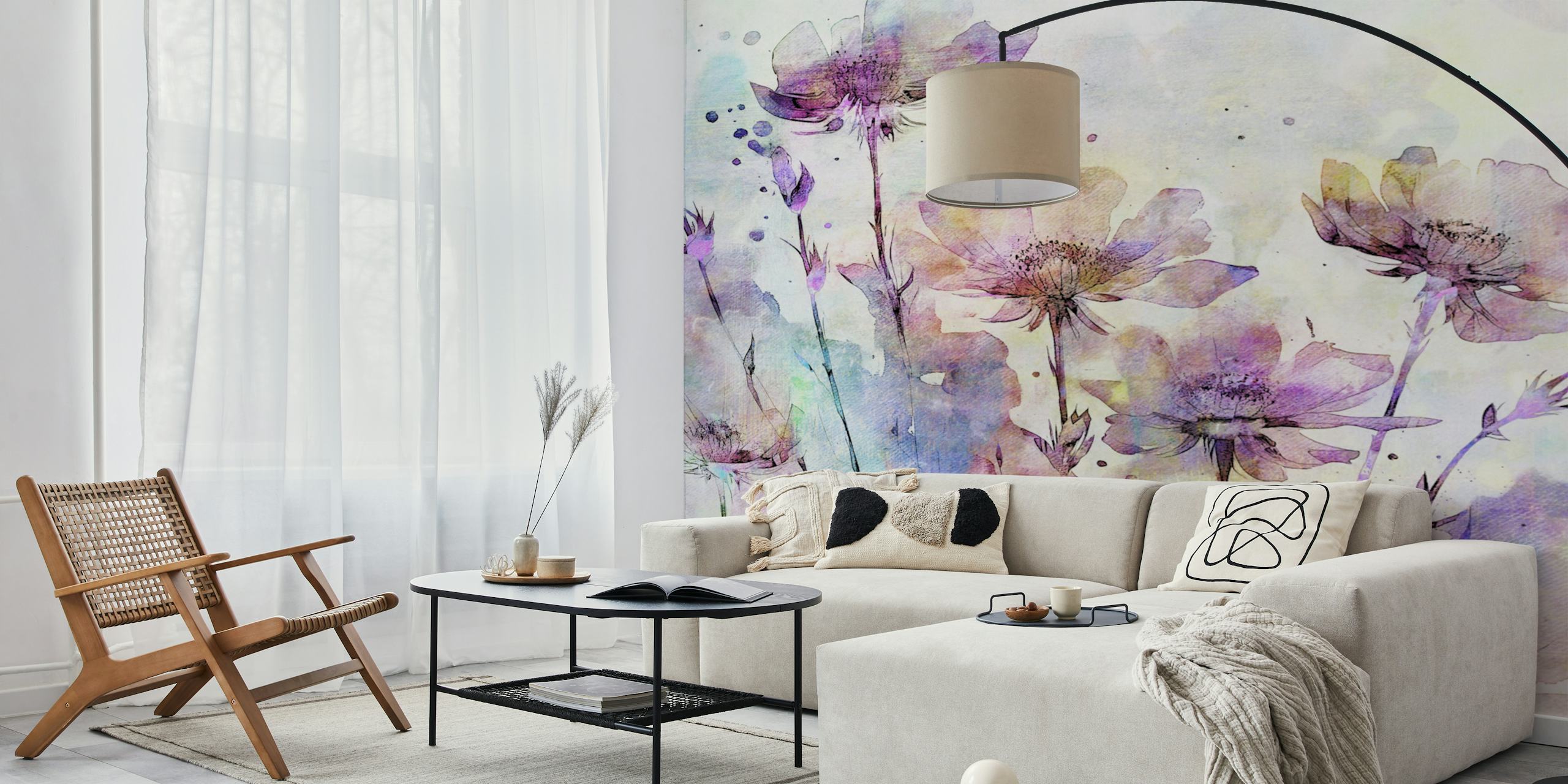Papel de parede Botanical Dream Canvas em um cômodo