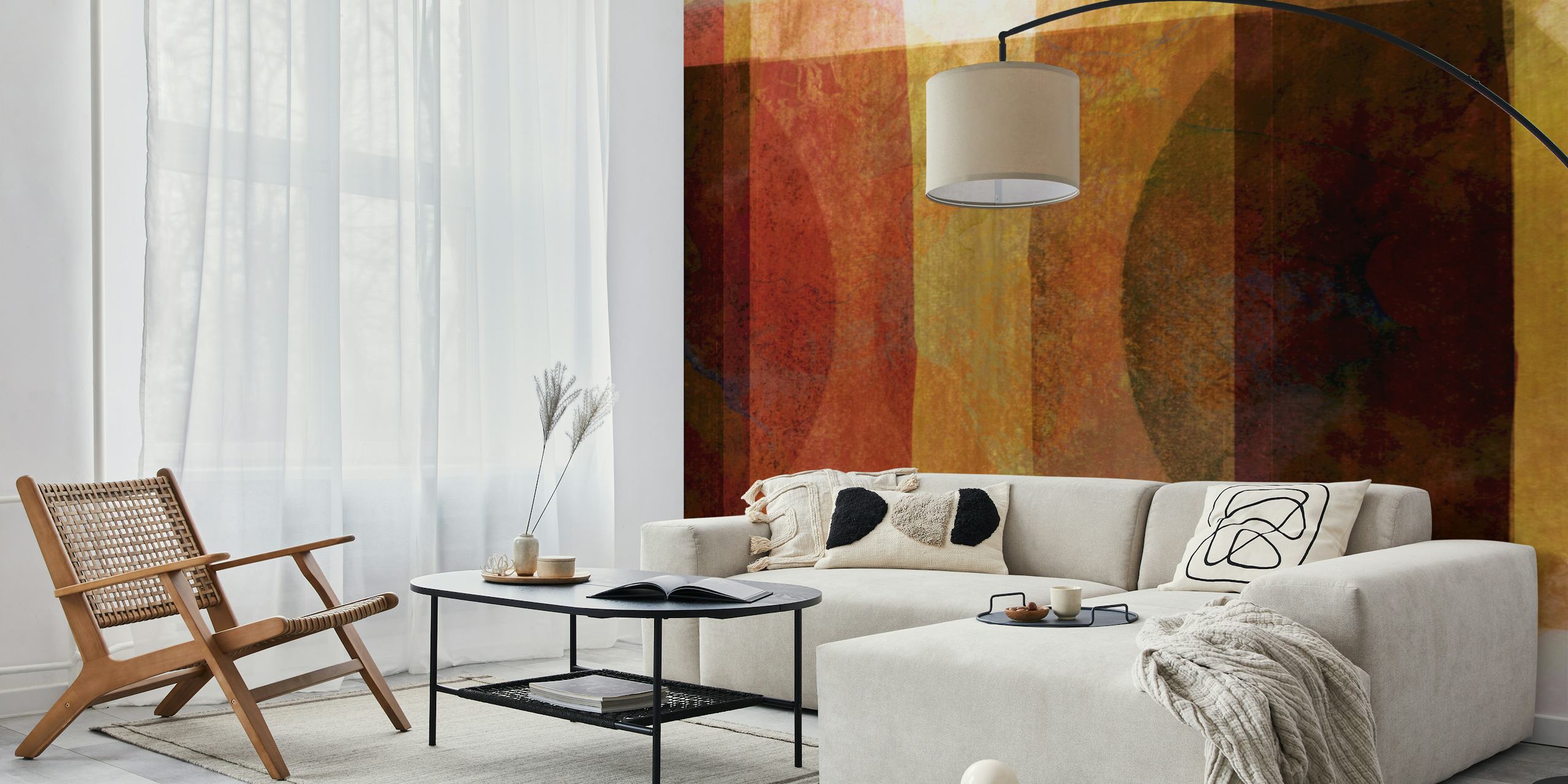 Tapeta Earthy Abstract Decor w pokoju