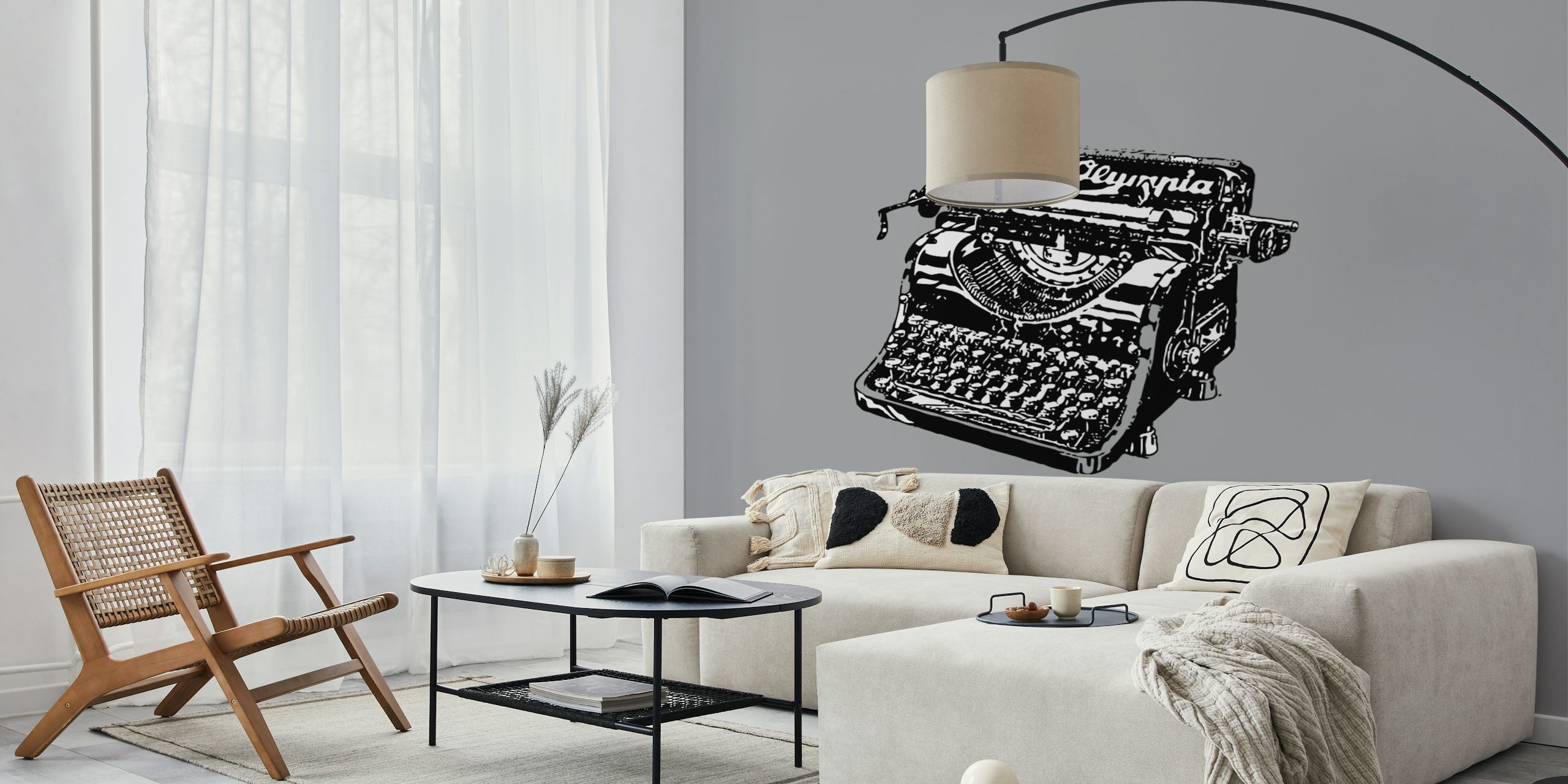 Vintage typewriter design tapet