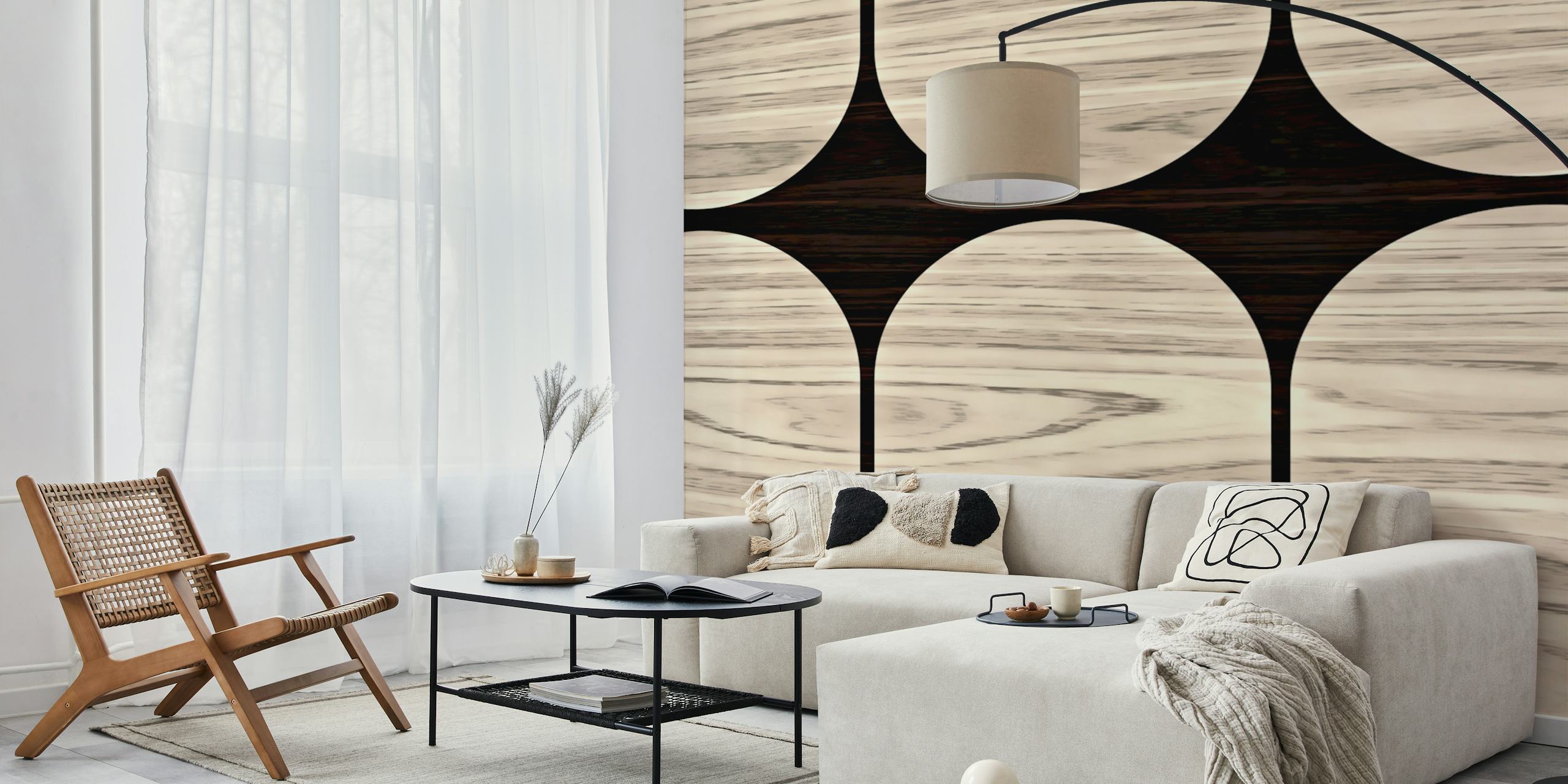 Abstract Wood Arch tapetdesign