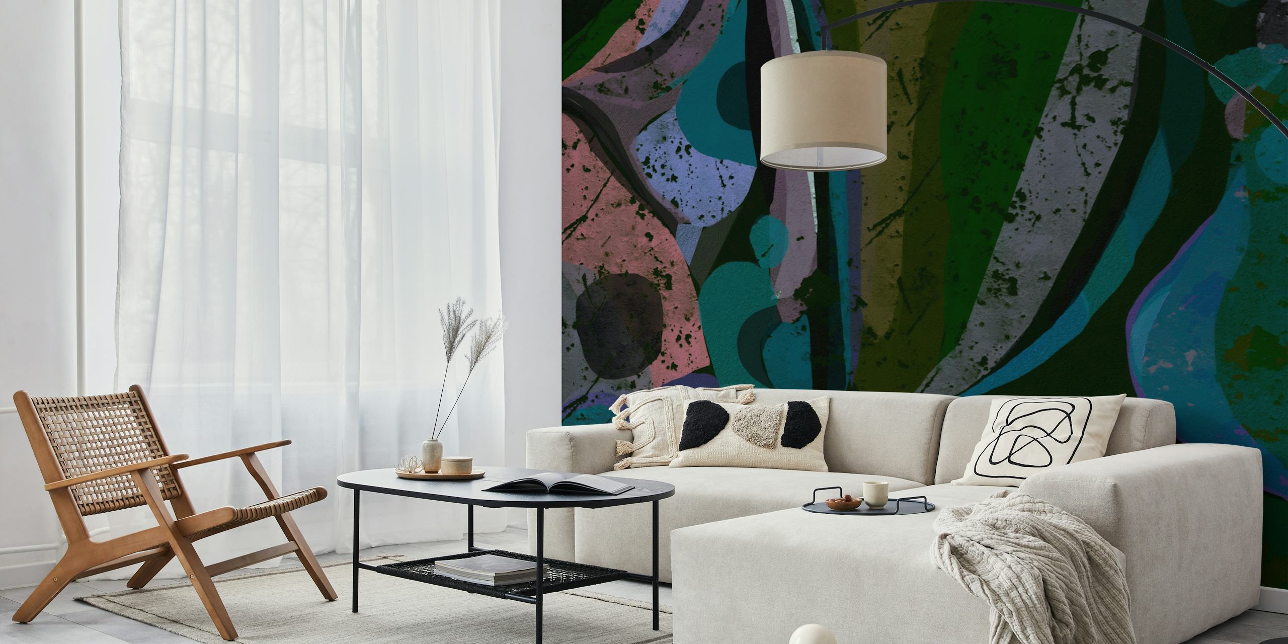 Papel de parede Modern Art Vibes em ambiente de quarto