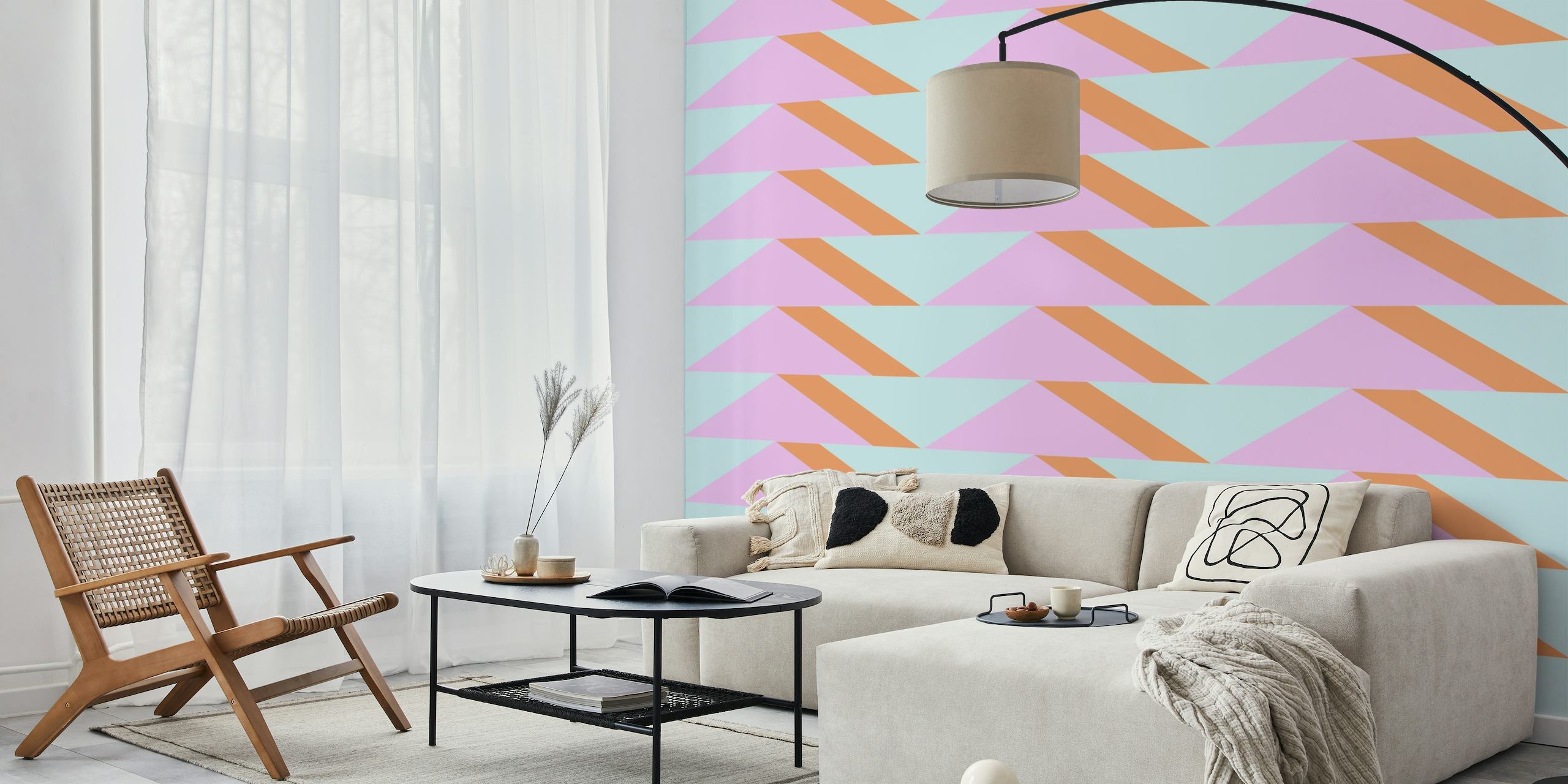 Retro Pastel Shapes Pattern wallpaper