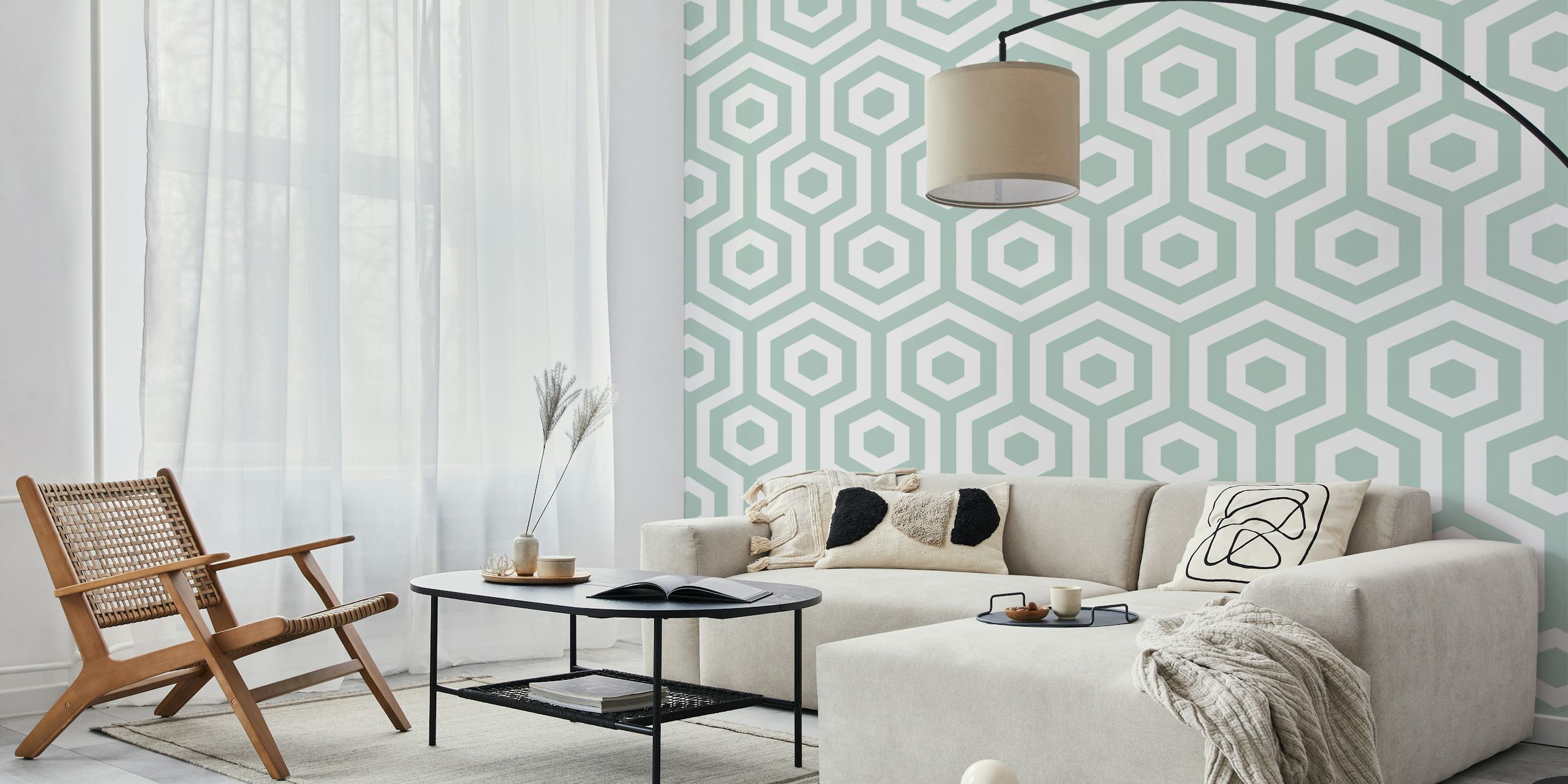 Design de papel de parede Contemporary Hexa Splash