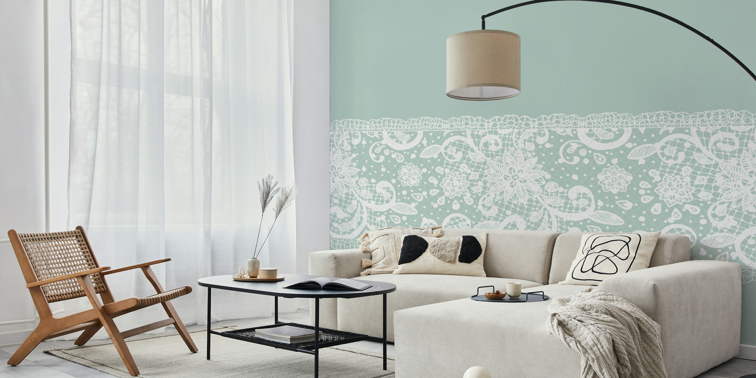 Elegant Lace Essence behang in een kamer