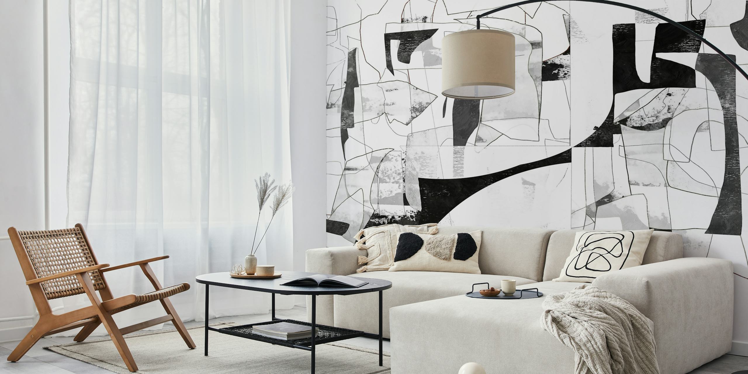 Modern Art Deco Flair wallpaper in a room