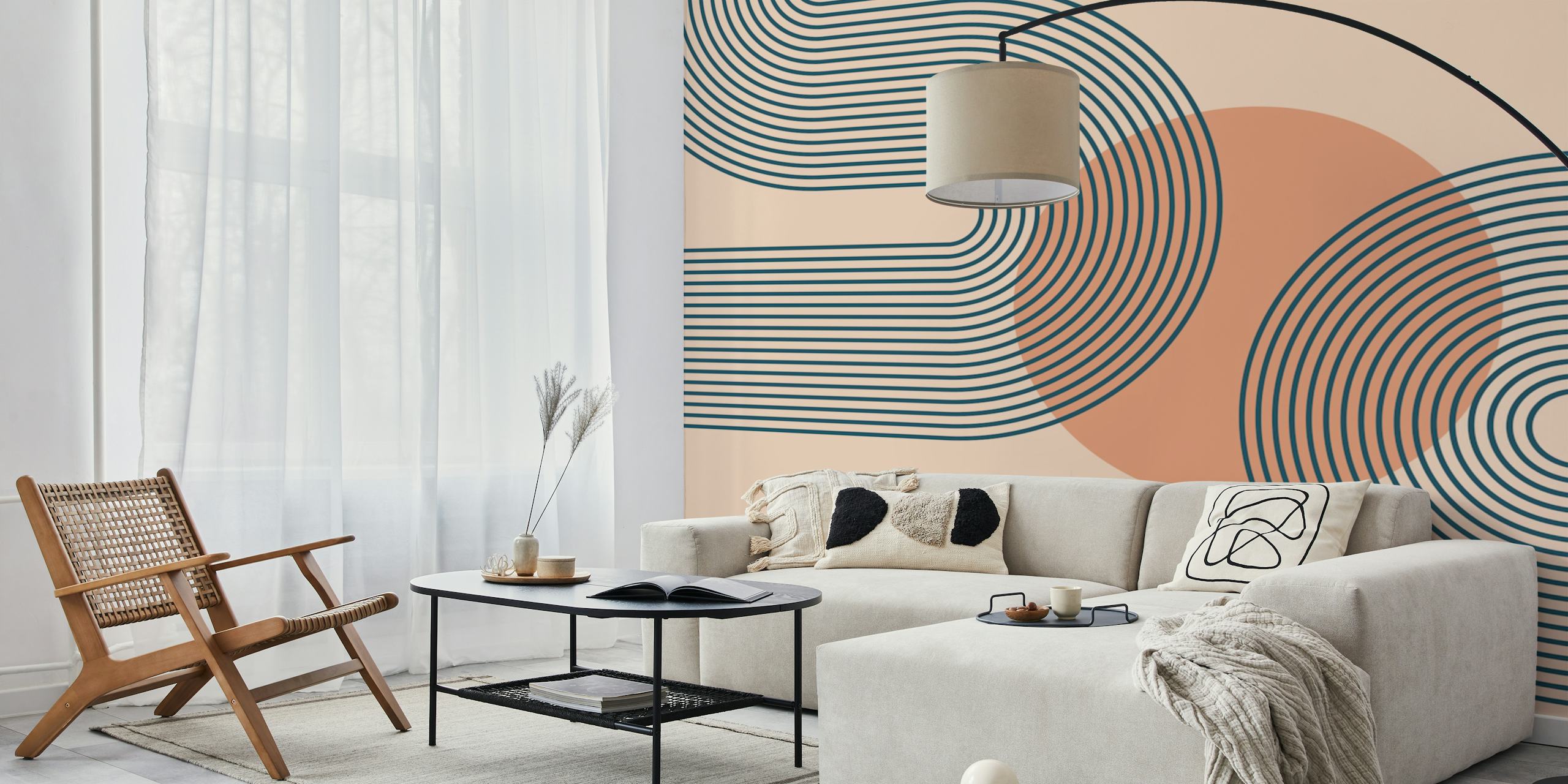 Elegant Curvature tapet i et rum