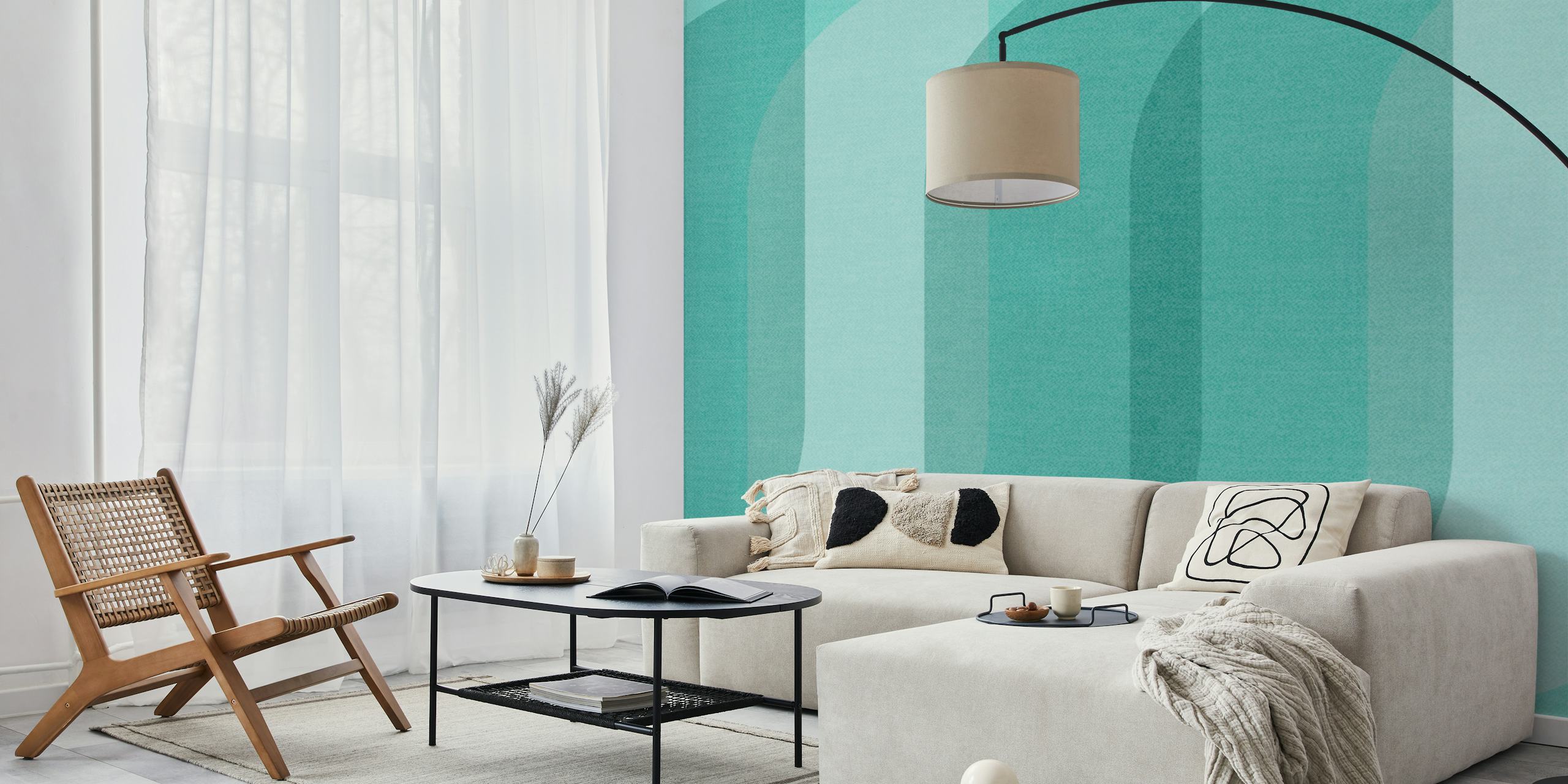 Minty Arch Elegance wallpaper in a room setting