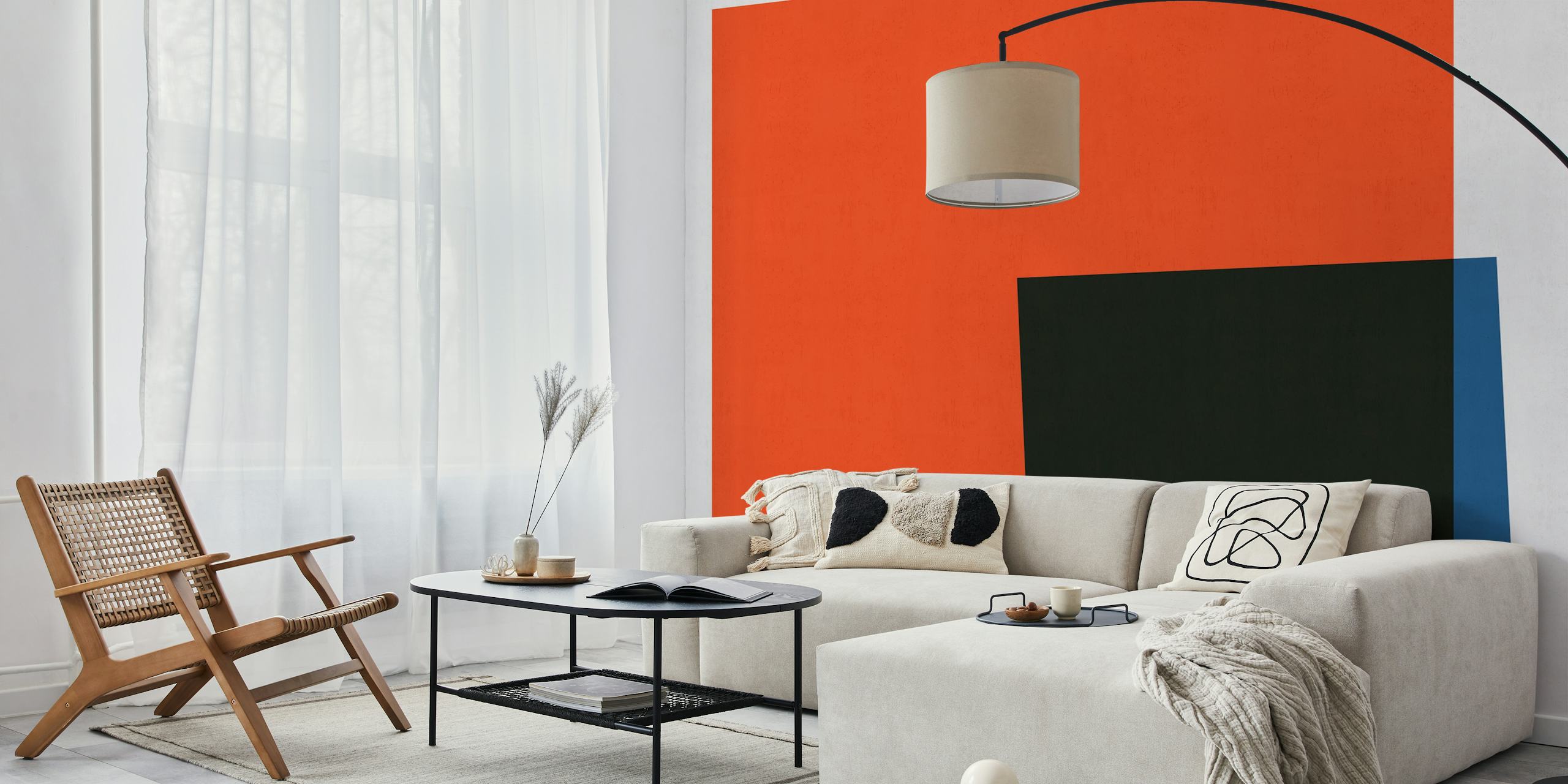 Papel de parede Modern Geometric Trio em um cômodo