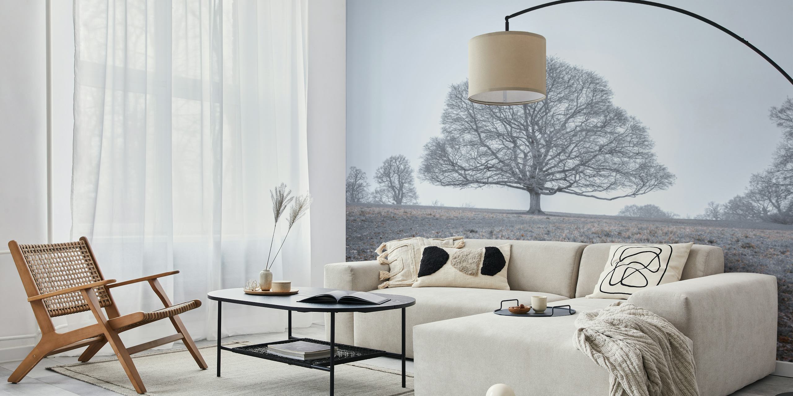 Ethereal Tree Tapete in einem modernen Raum
