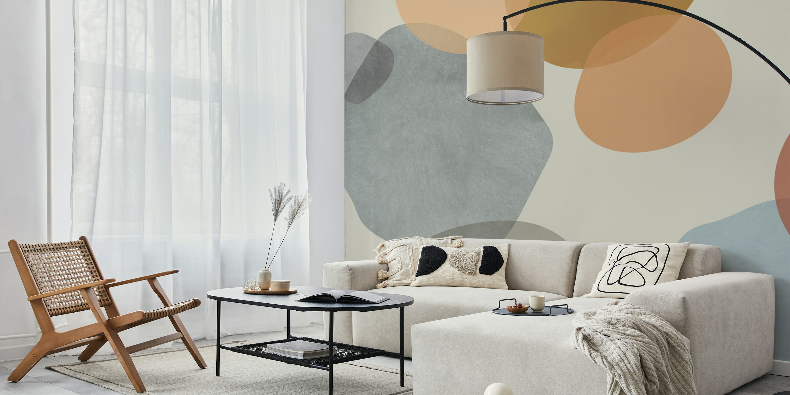 Curved Shapes Tapete in einem modernen Raum