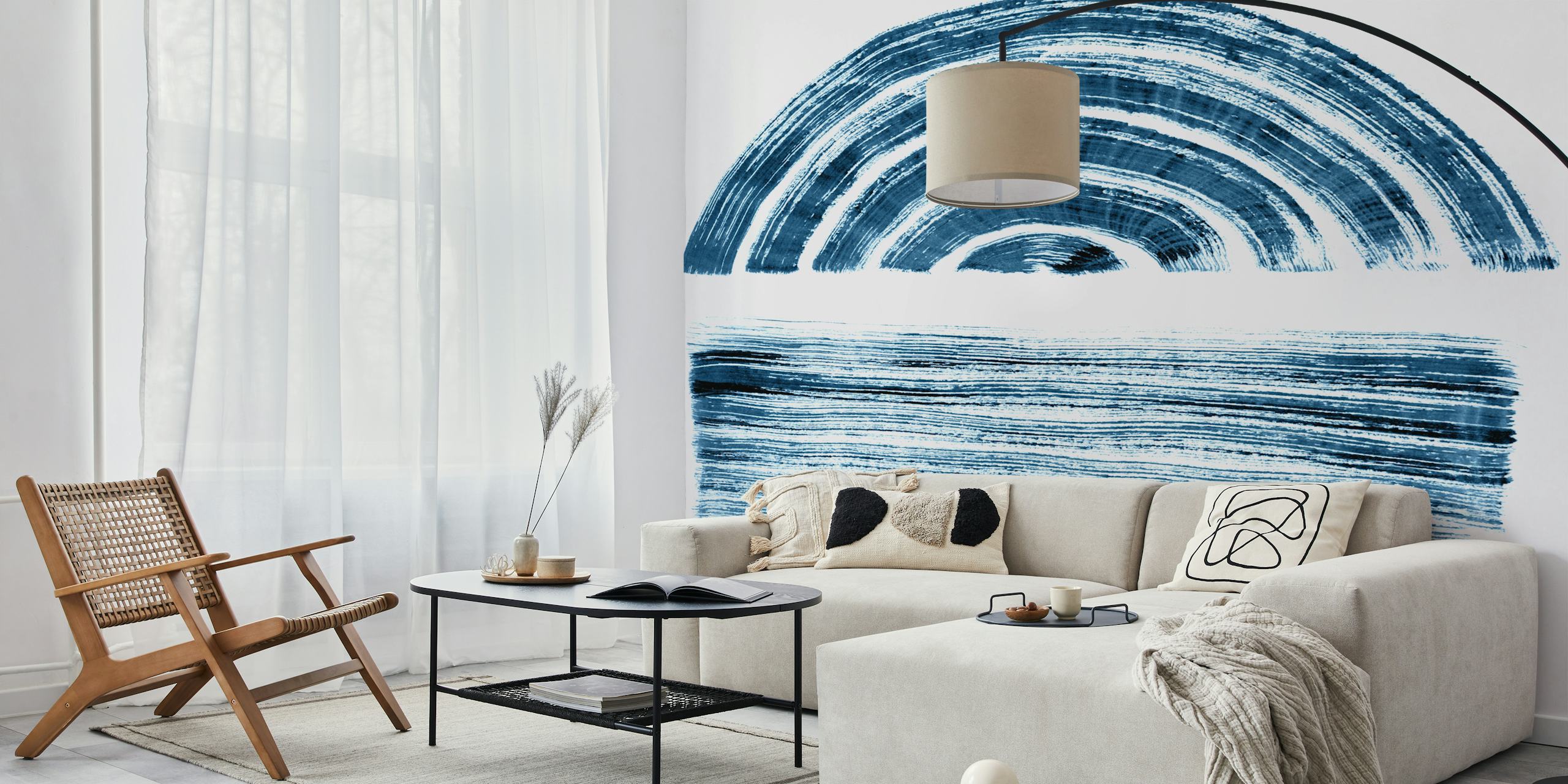 Design della carta da parati Blue Sea in una stanza