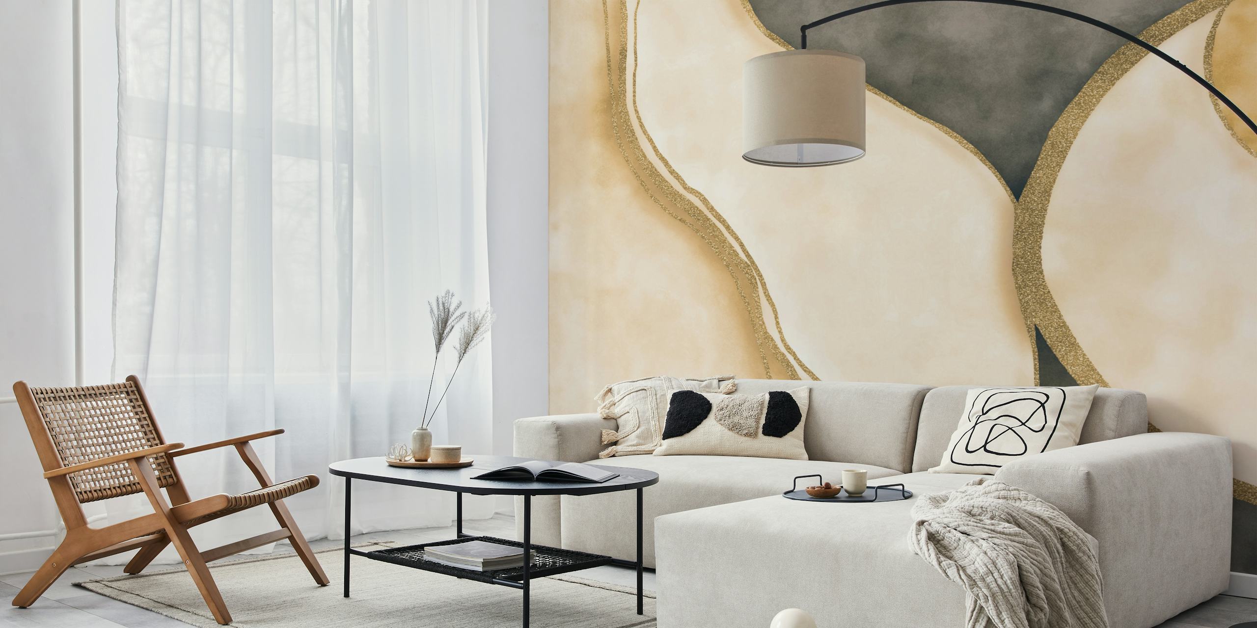 Abstract Connection wallpaper in a room