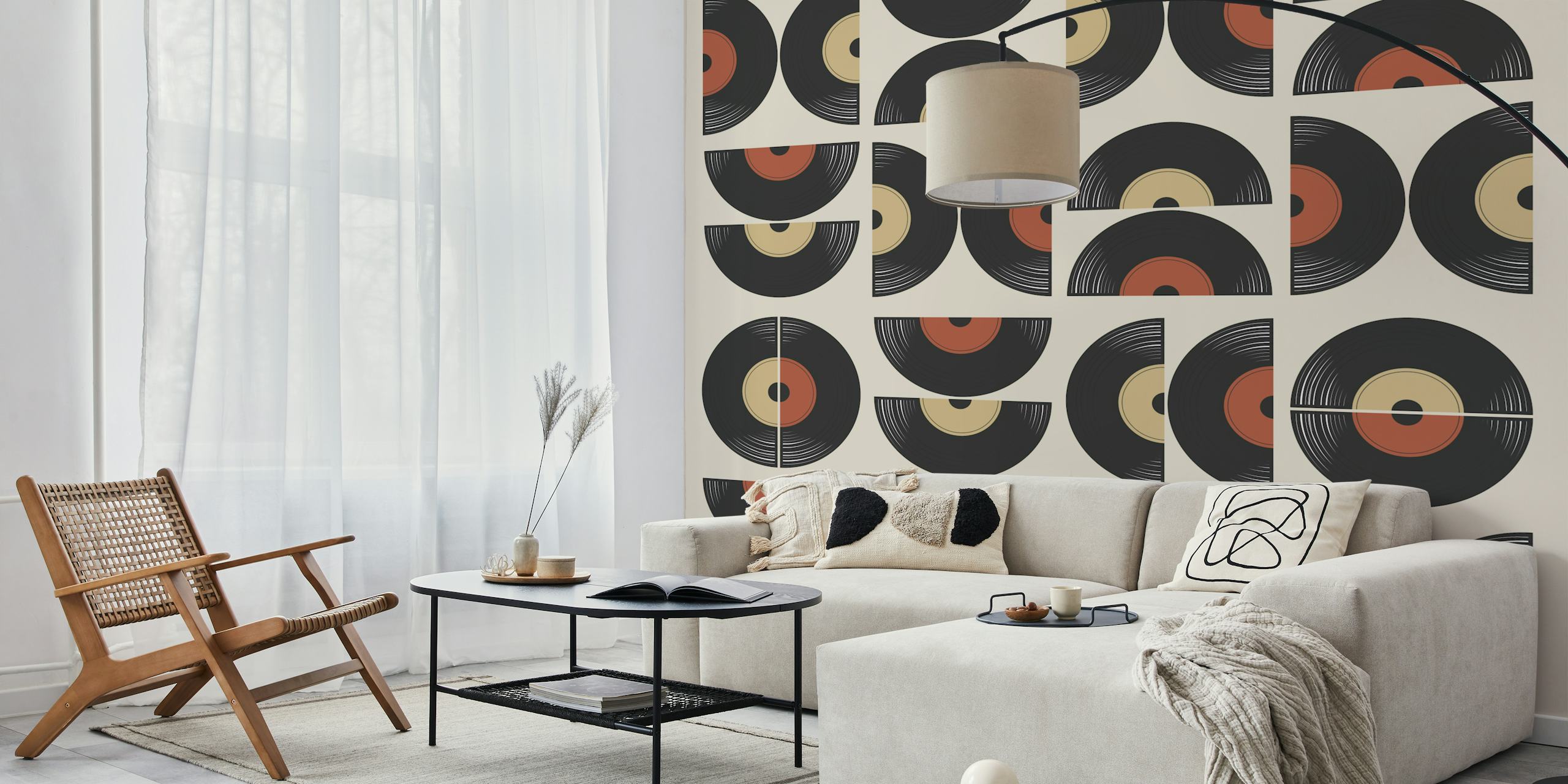 Mid Century Bauhaus Music wallpaper in a room
