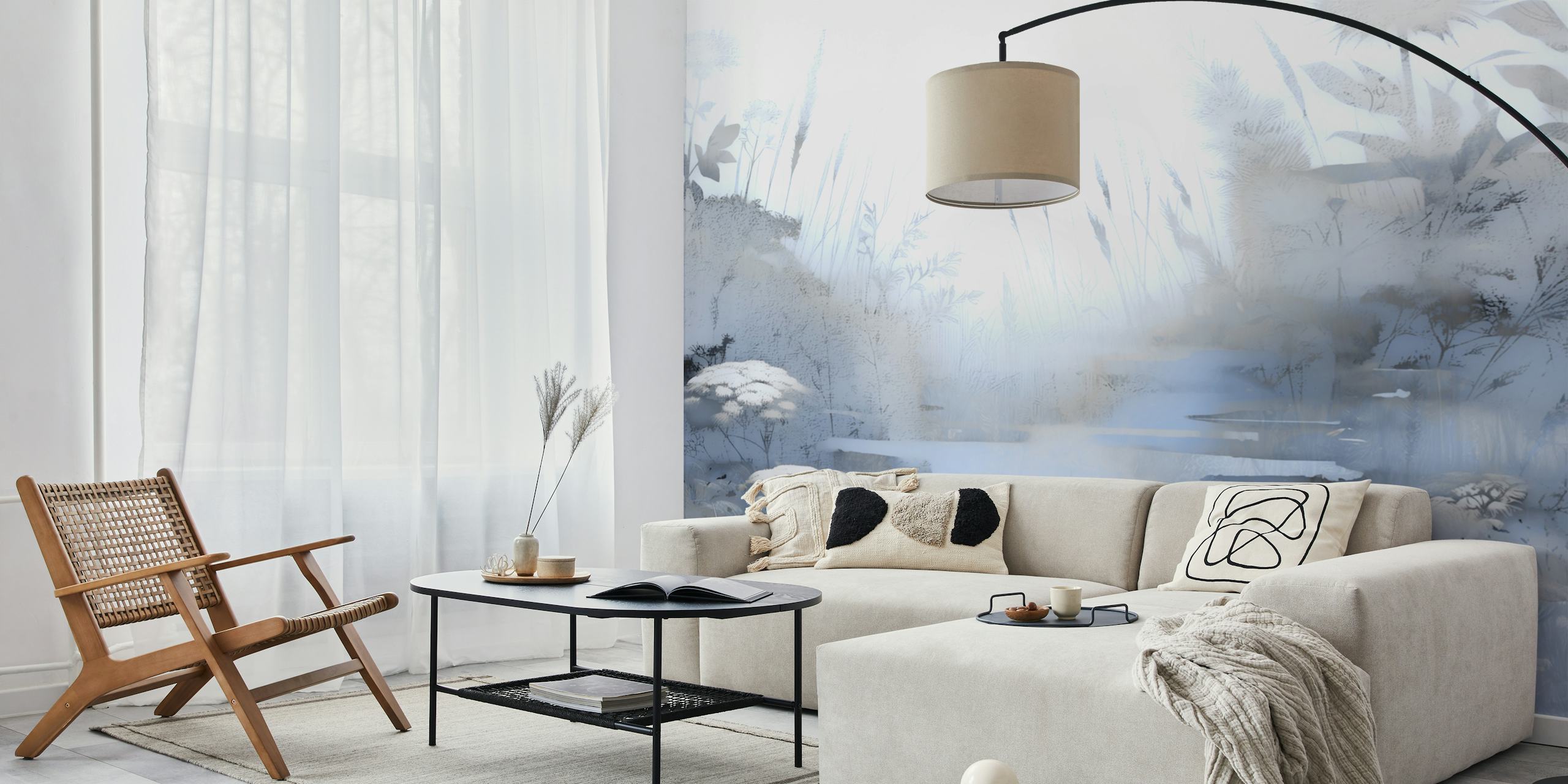 Papel tapiz Tranquil Botanical Dream en una habitación