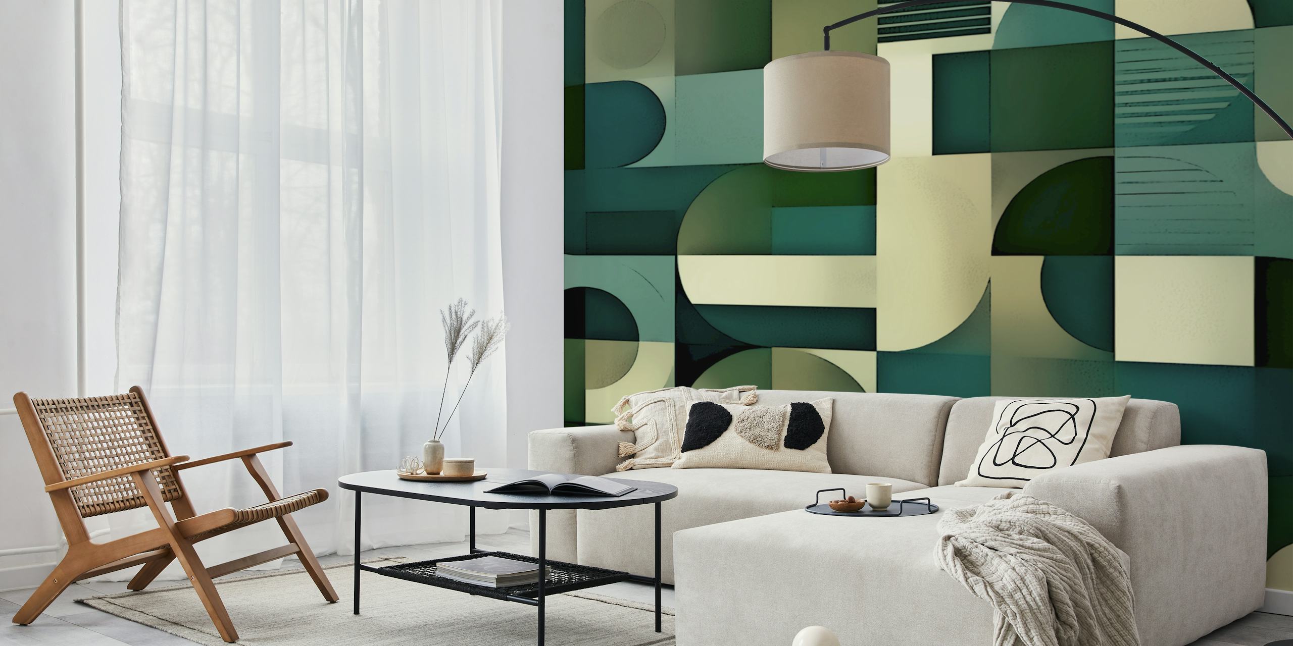 Art Deco Revival tapet i et rum