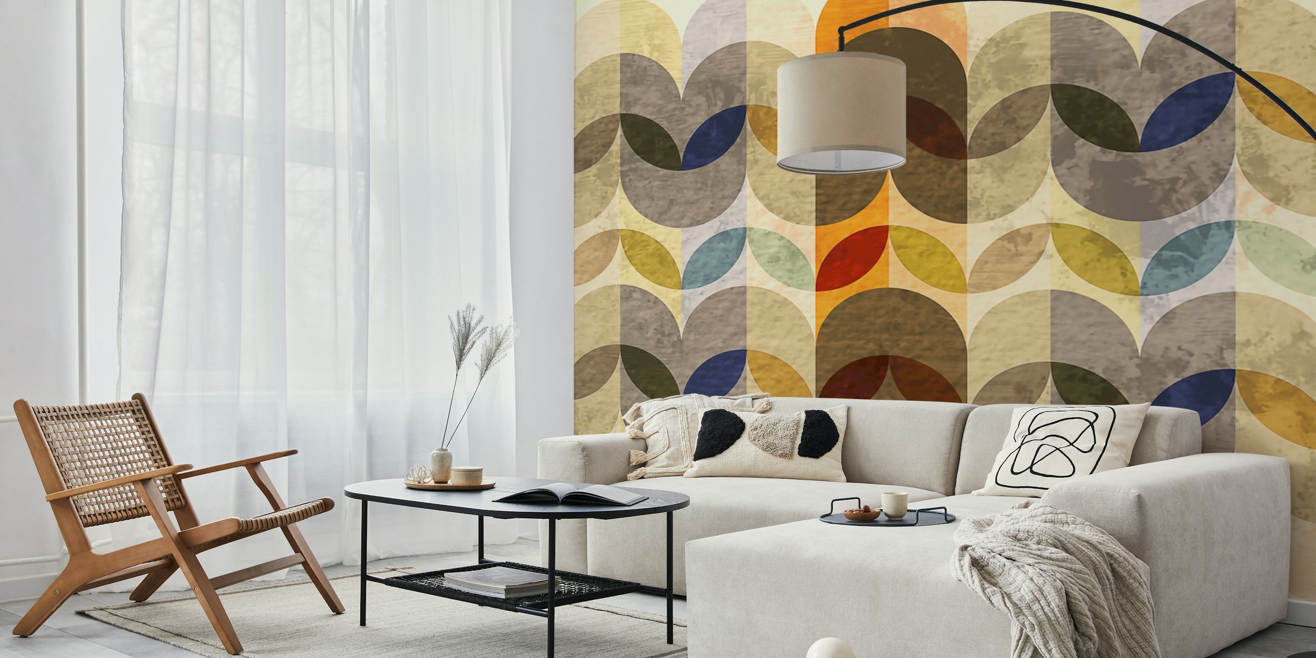 Art Deco wallpaper featuring autumn hues