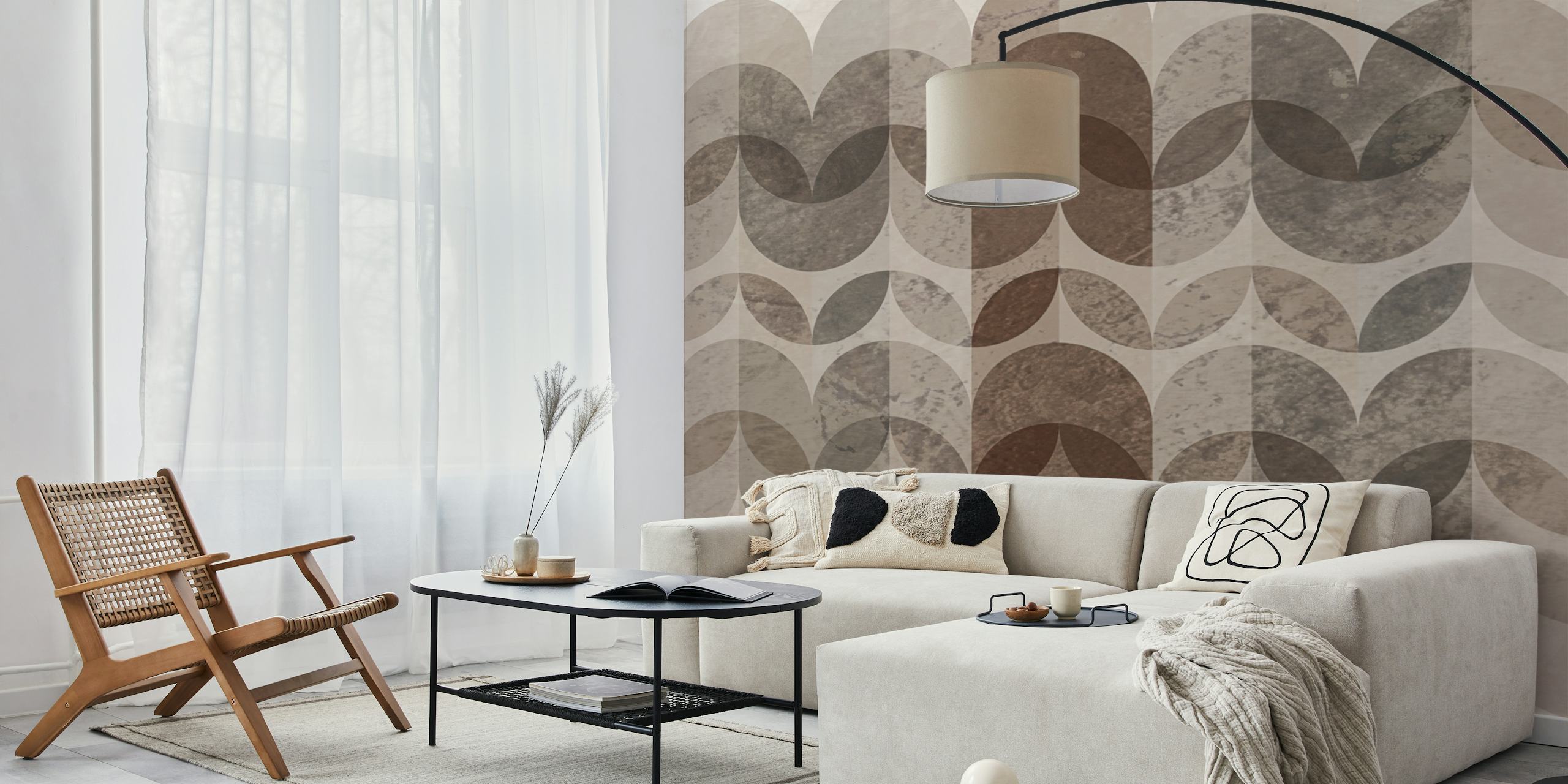 papel de parede Earthy Curves Decor em um quarto