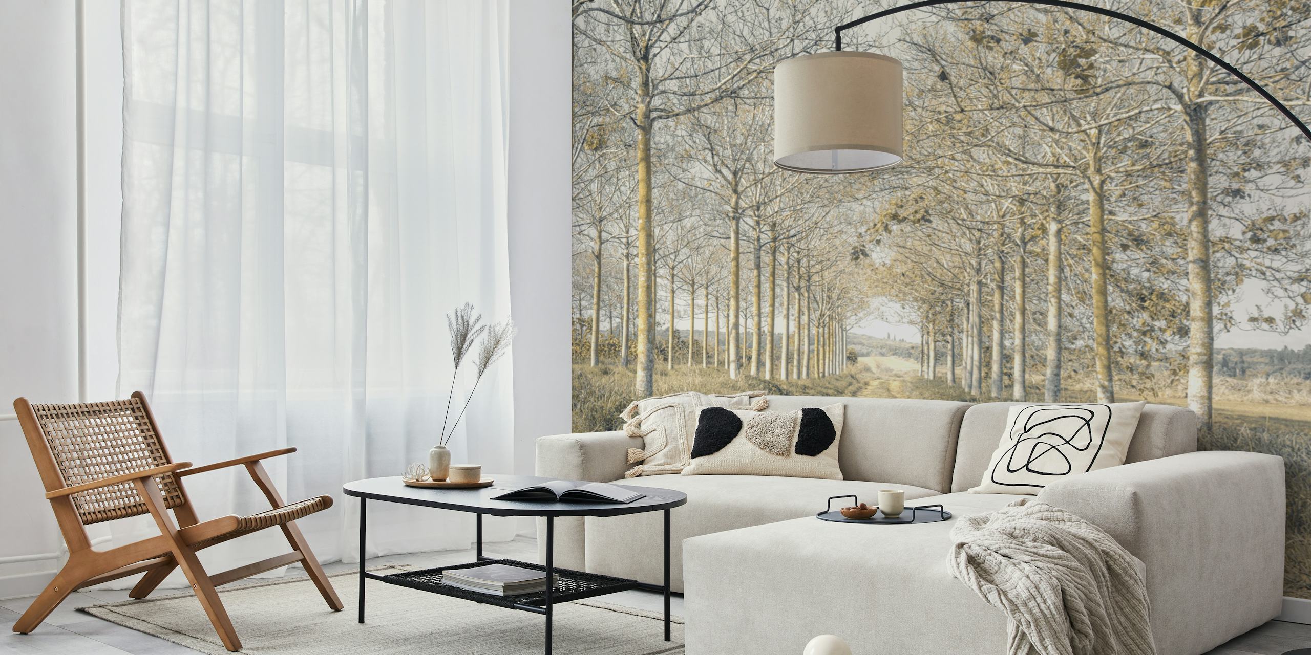 Golden Birch Lane tapet i et rum
