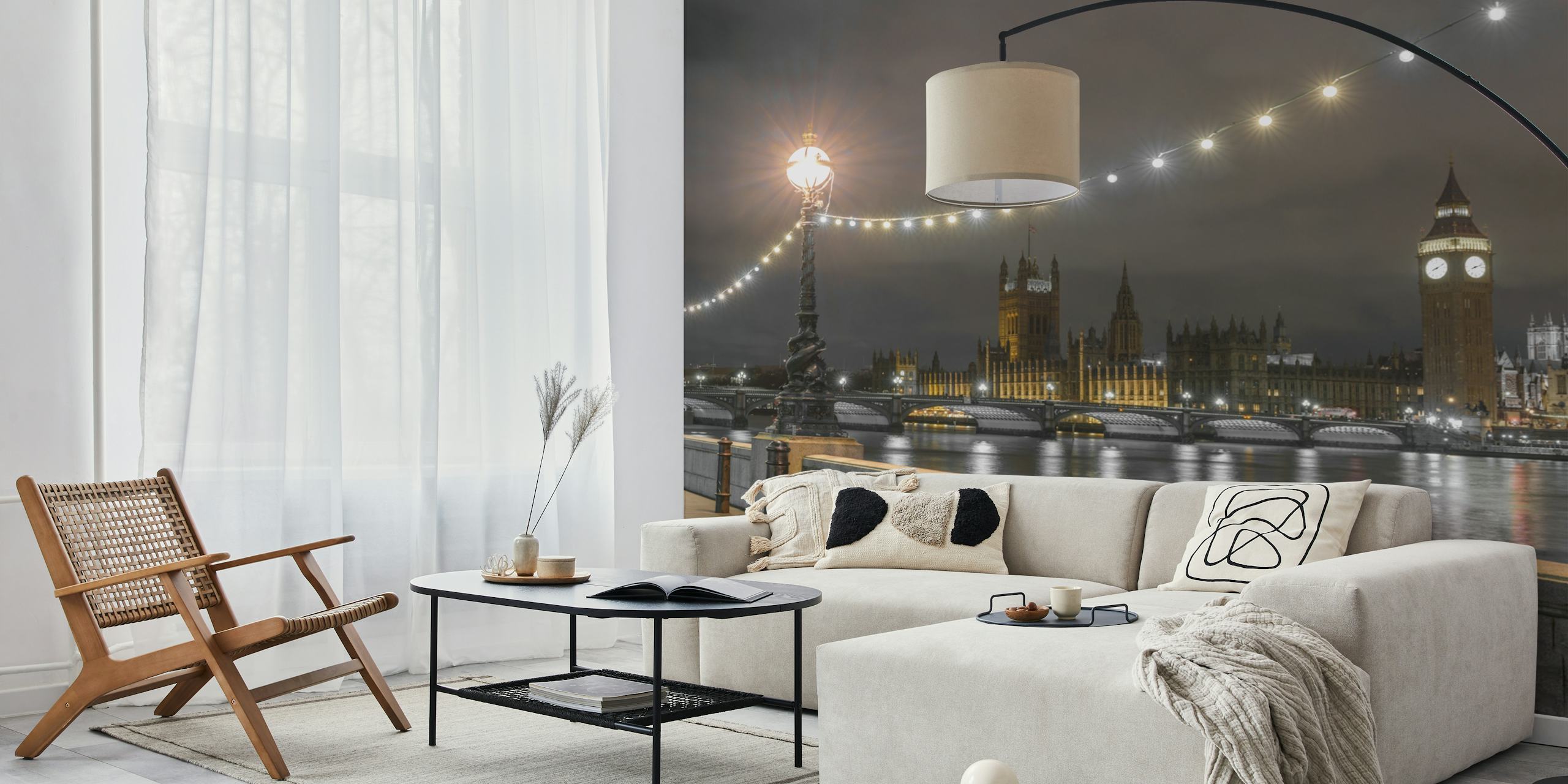 Evening at Thames Promenade wallpaper design