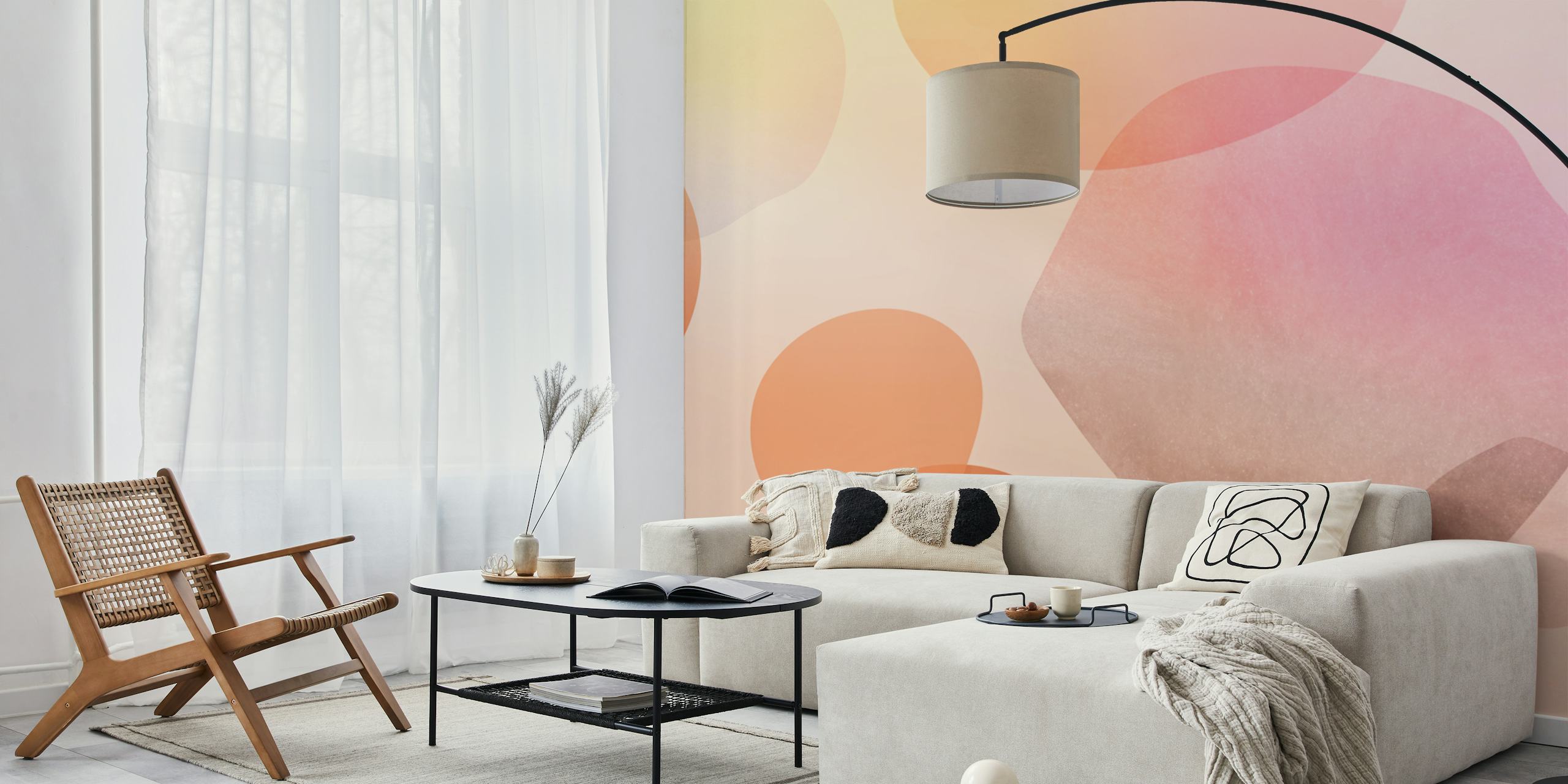 Abstract Pastel Shapes tapetti huoneessa