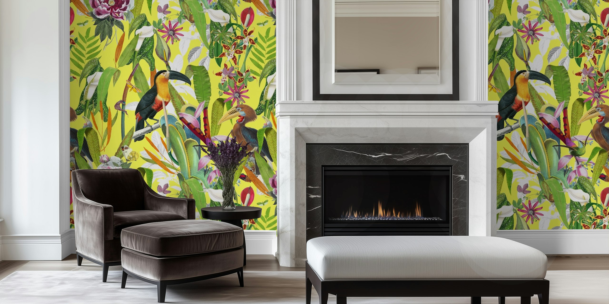 Fargerik Forestah 02 tapet i et rom