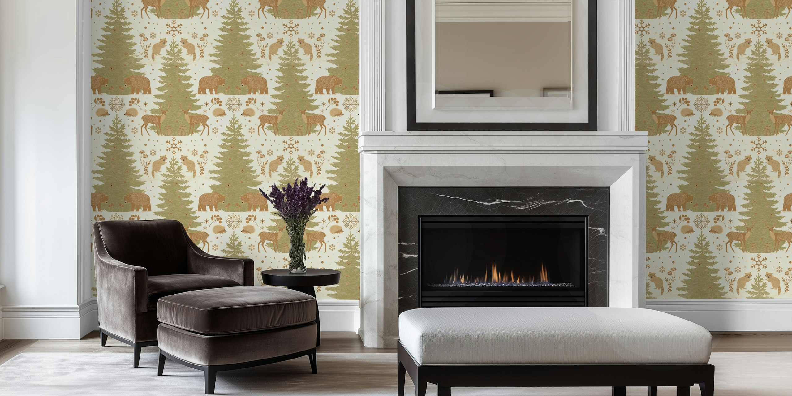 Design tapety Cozy Cabin Wildlife