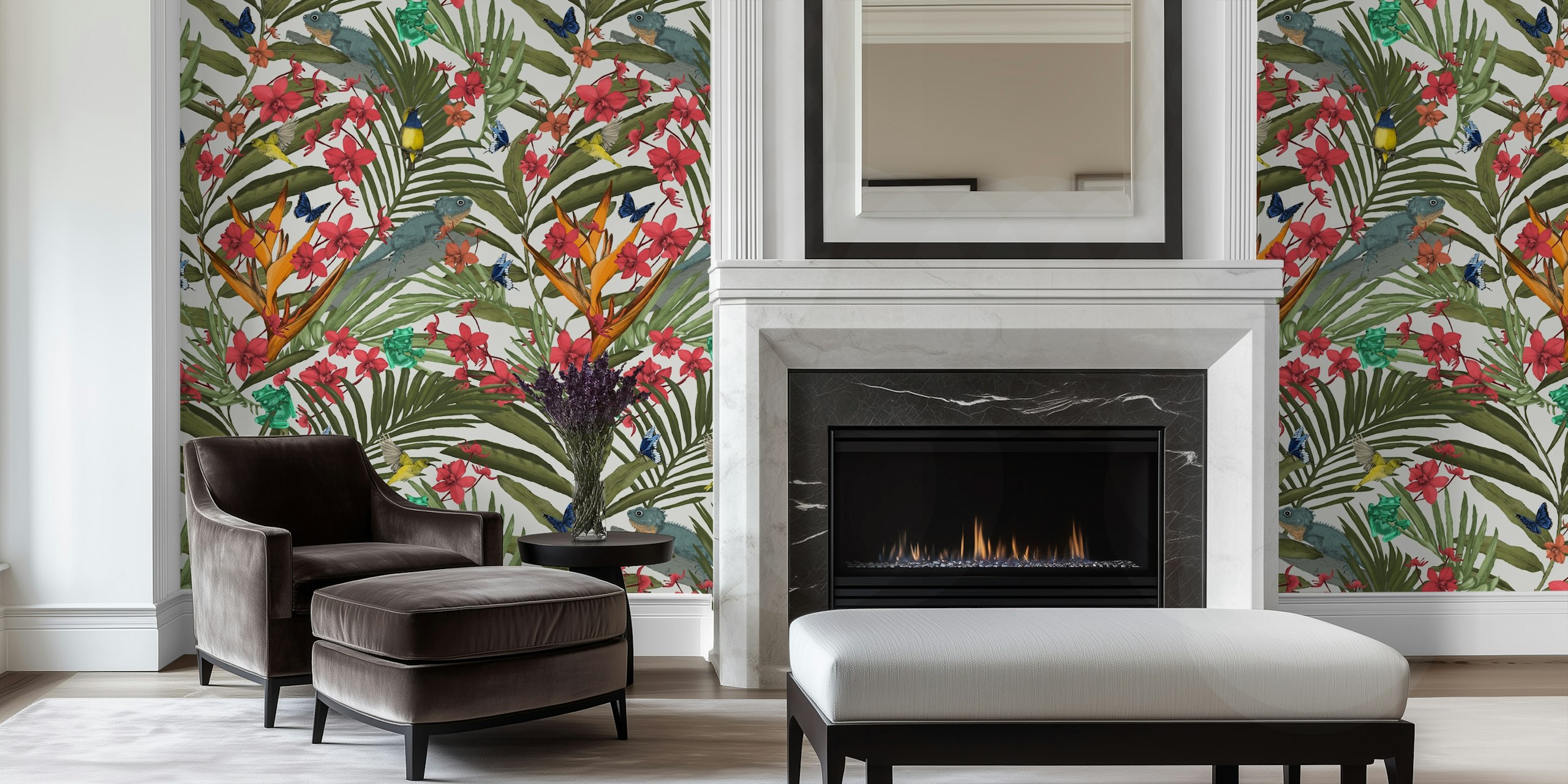 Tropicana Fresh Green wallpaper in a room