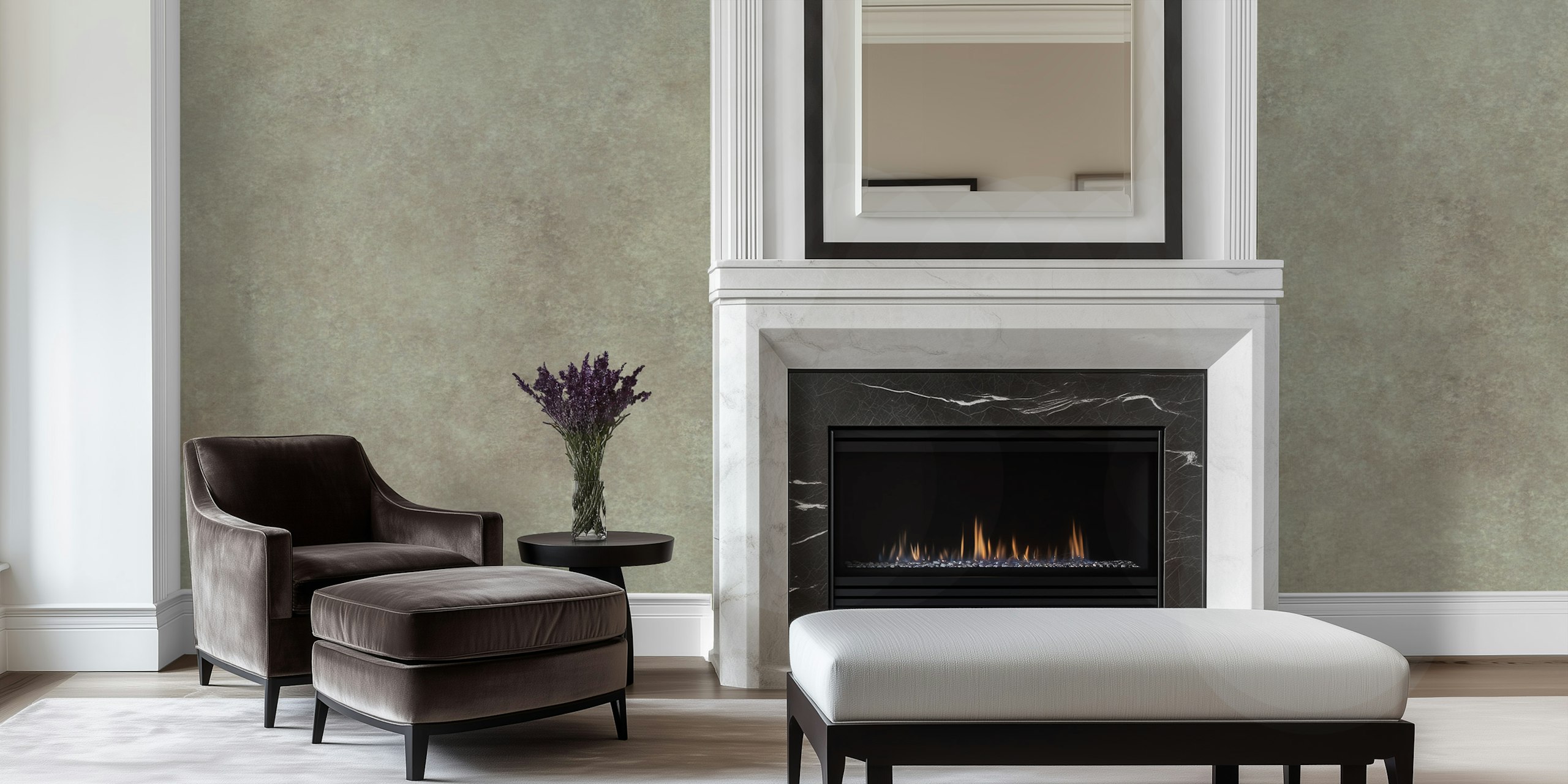 Textured greige suede leather wallpaper in soft tones