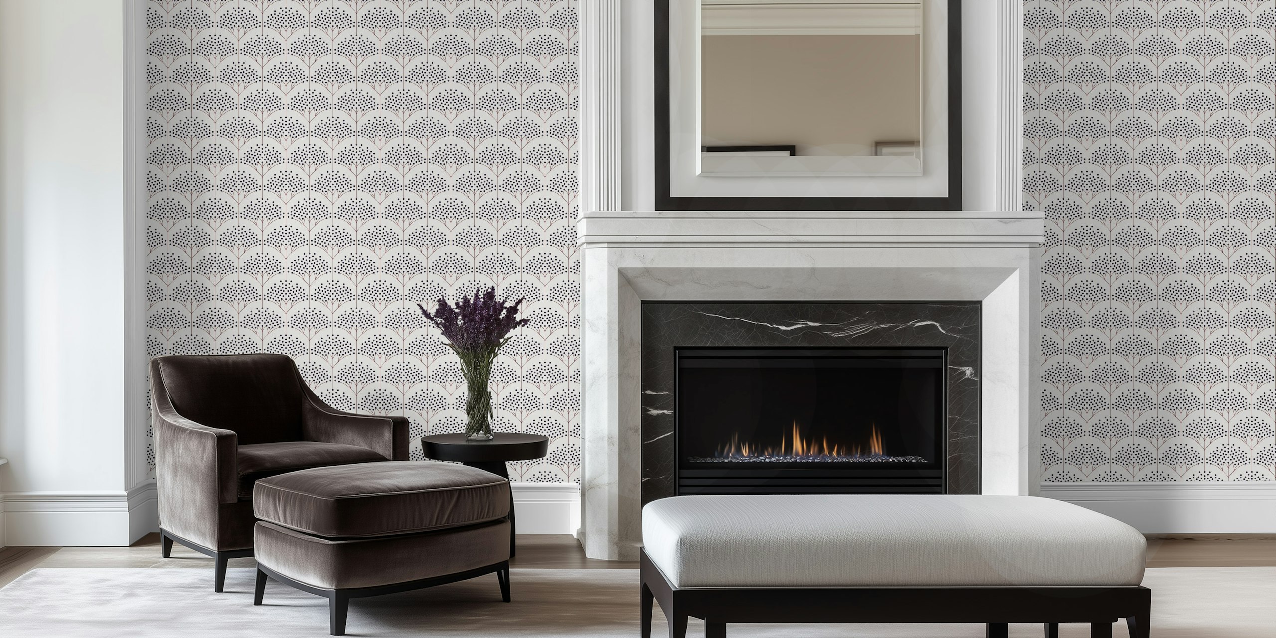 Elderberry wallpaper in a stylish interior